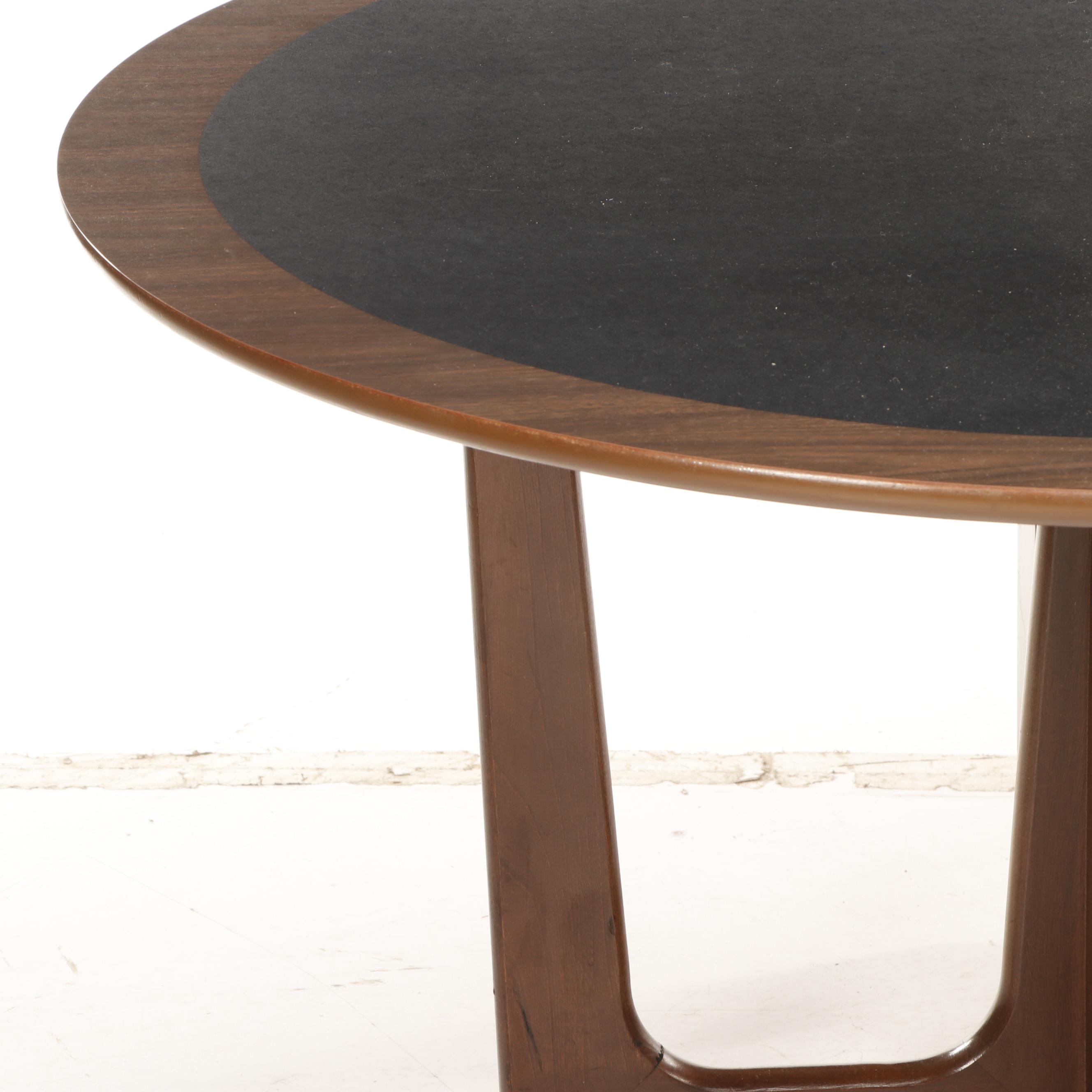 Mid Century Modern Kroehler Mfg Co Laminate Top Games Table with Four Chairs