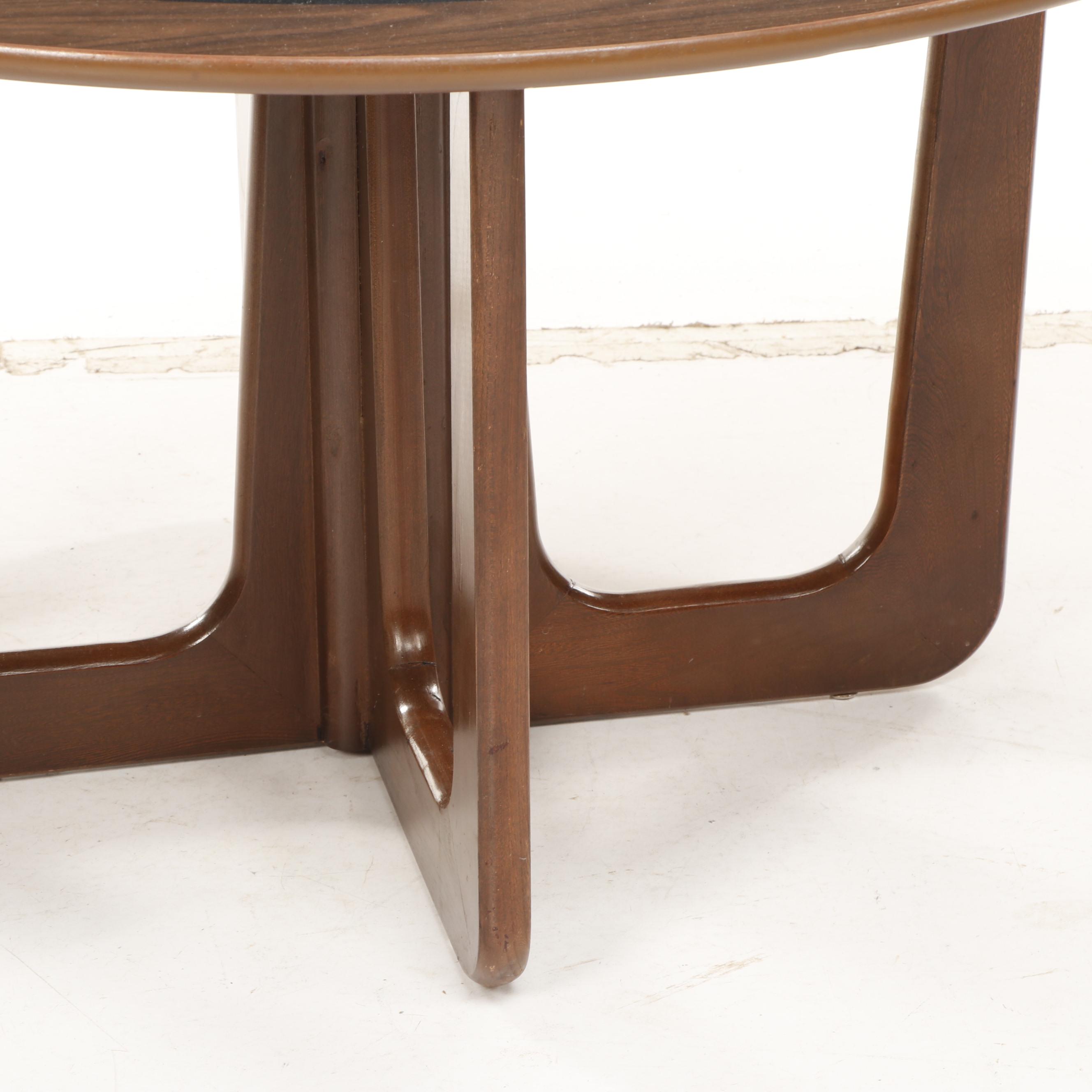 Mid Century Modern Kroehler Mfg Co Laminate Top Games Table with Four Chairs