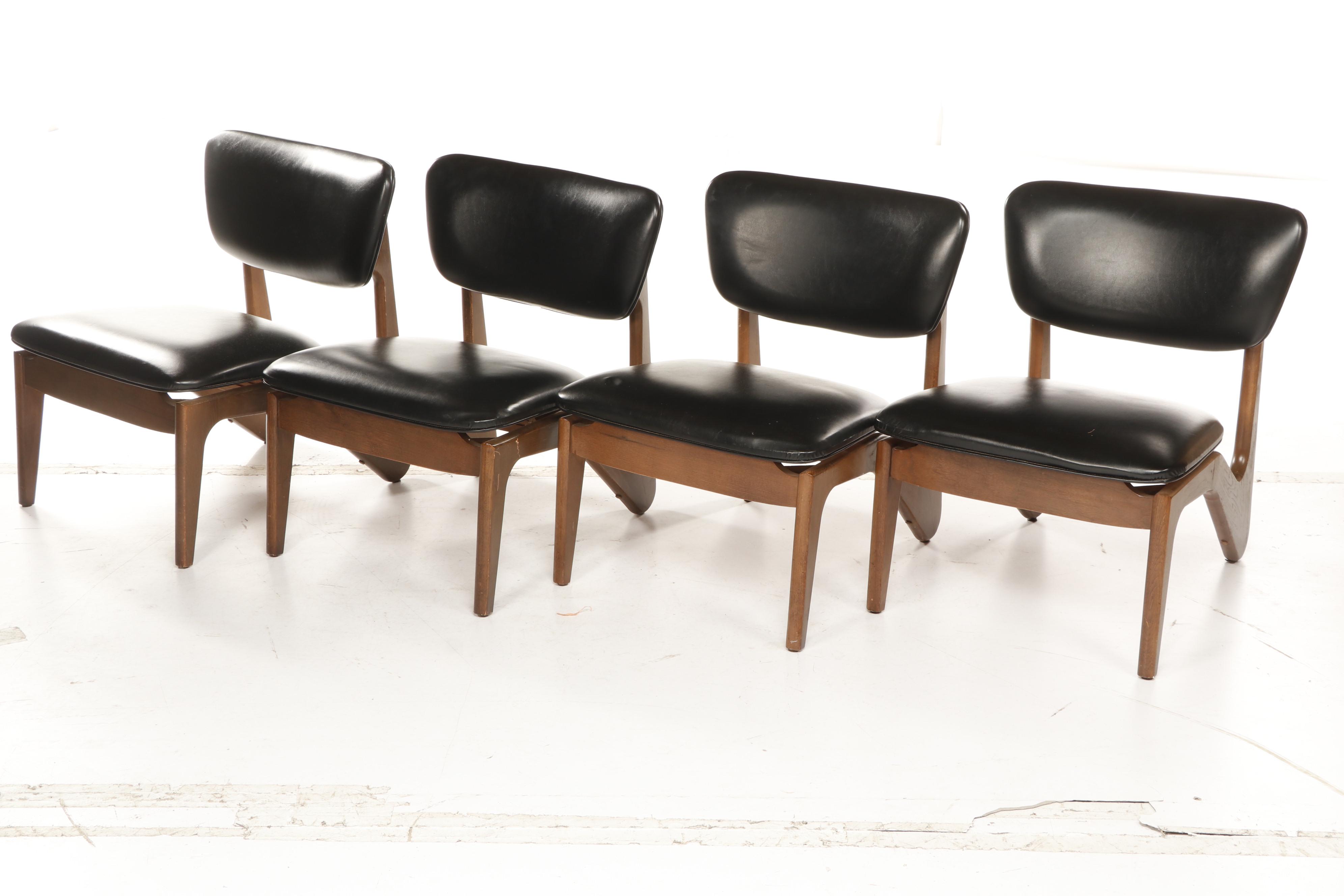 Mid Century Modern Kroehler Mfg Co Laminate Top Games Table with Four Chairs
