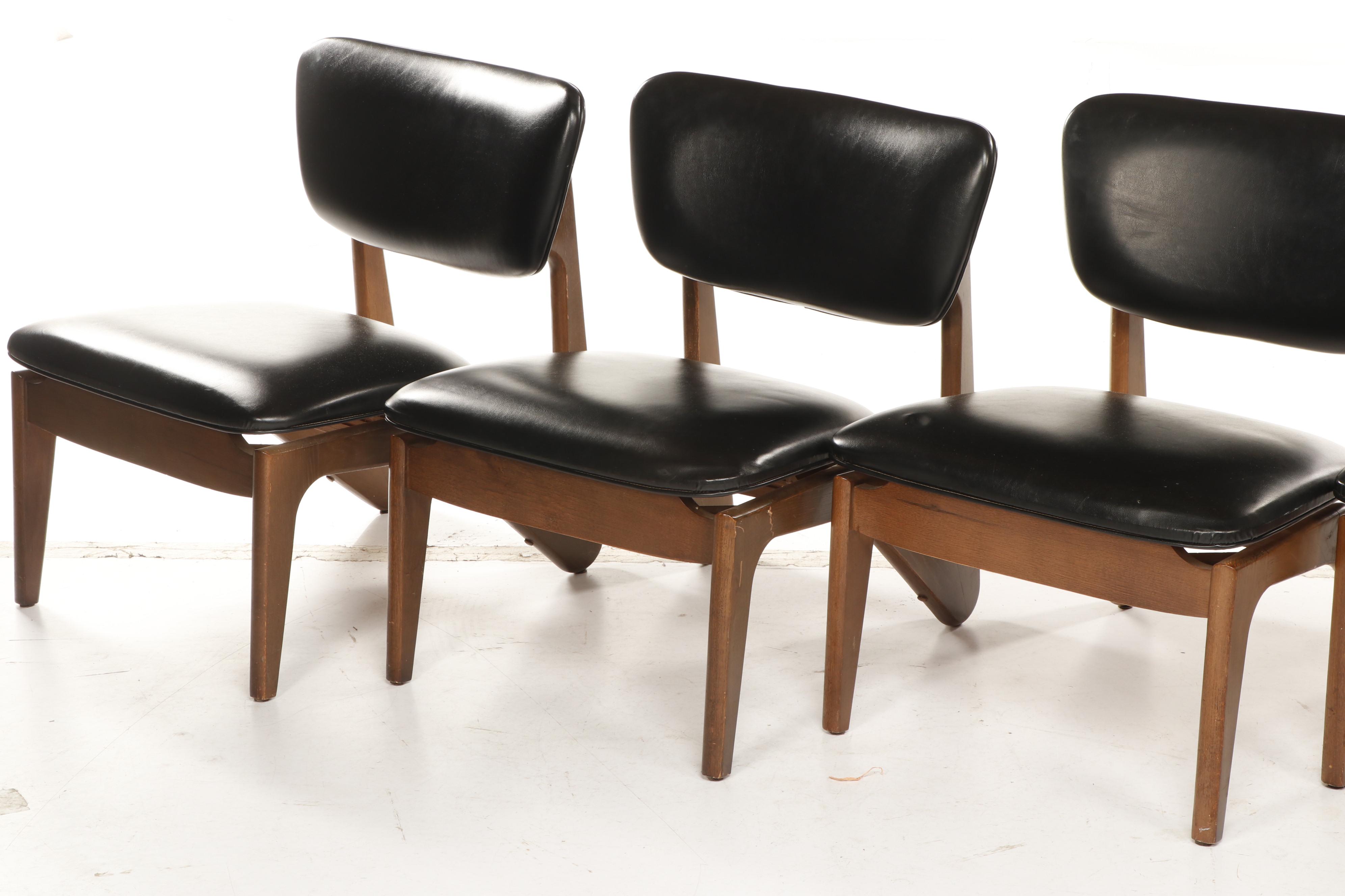 Mid Century Modern Kroehler Mfg Co Laminate Top Games Table with Four Chairs