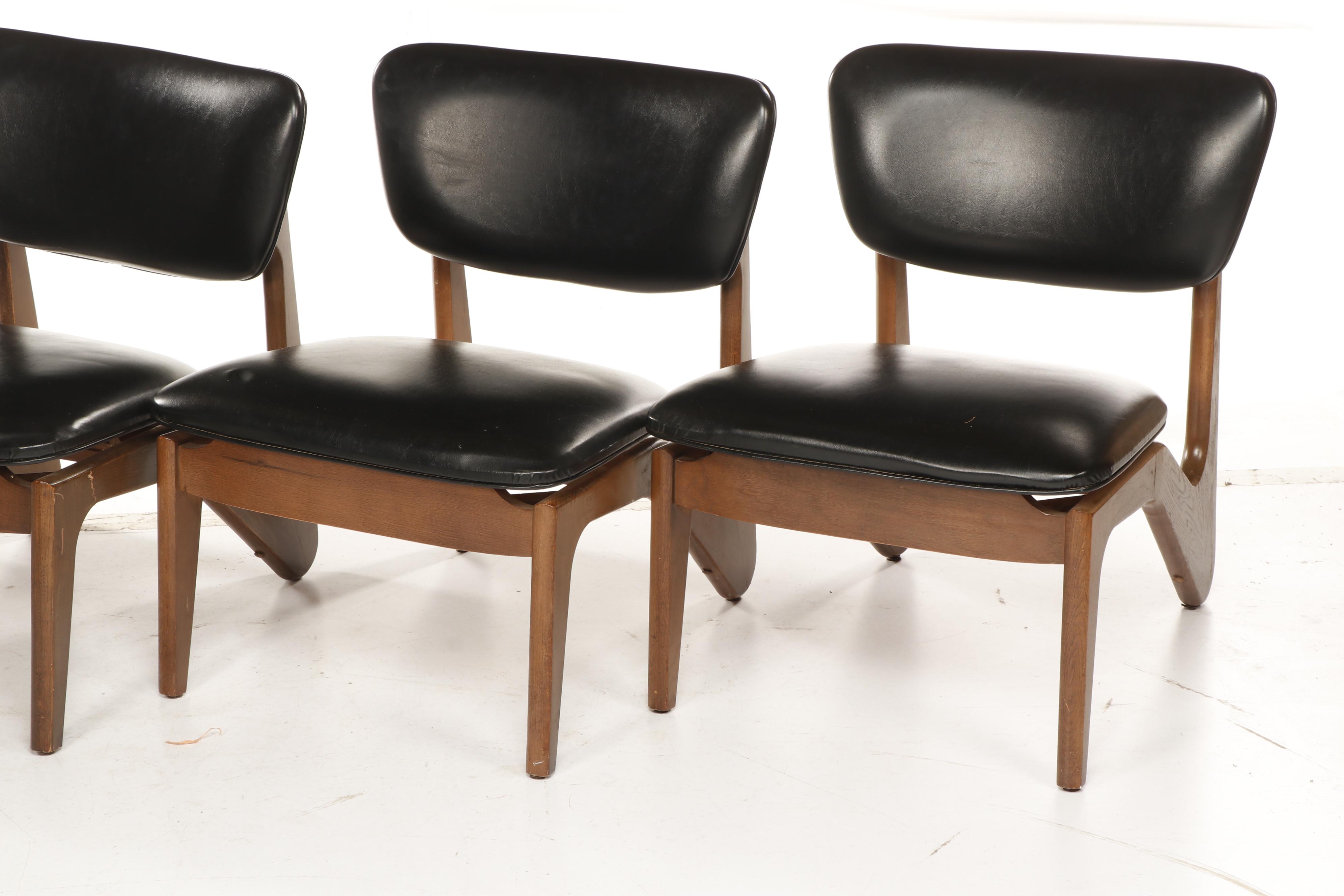 Mid Century Modern Kroehler Mfg Co Laminate Top Games Table with Four Chairs