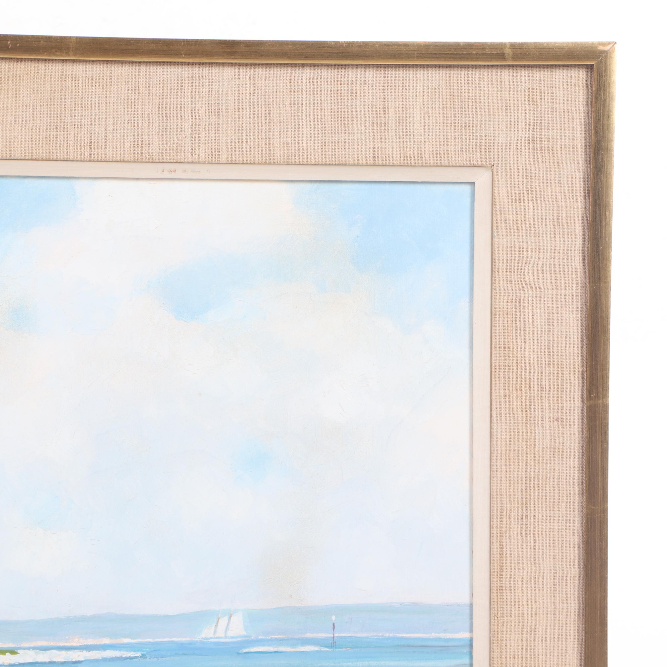 Roger E. Gilson Coastal Landscape Oil Painting