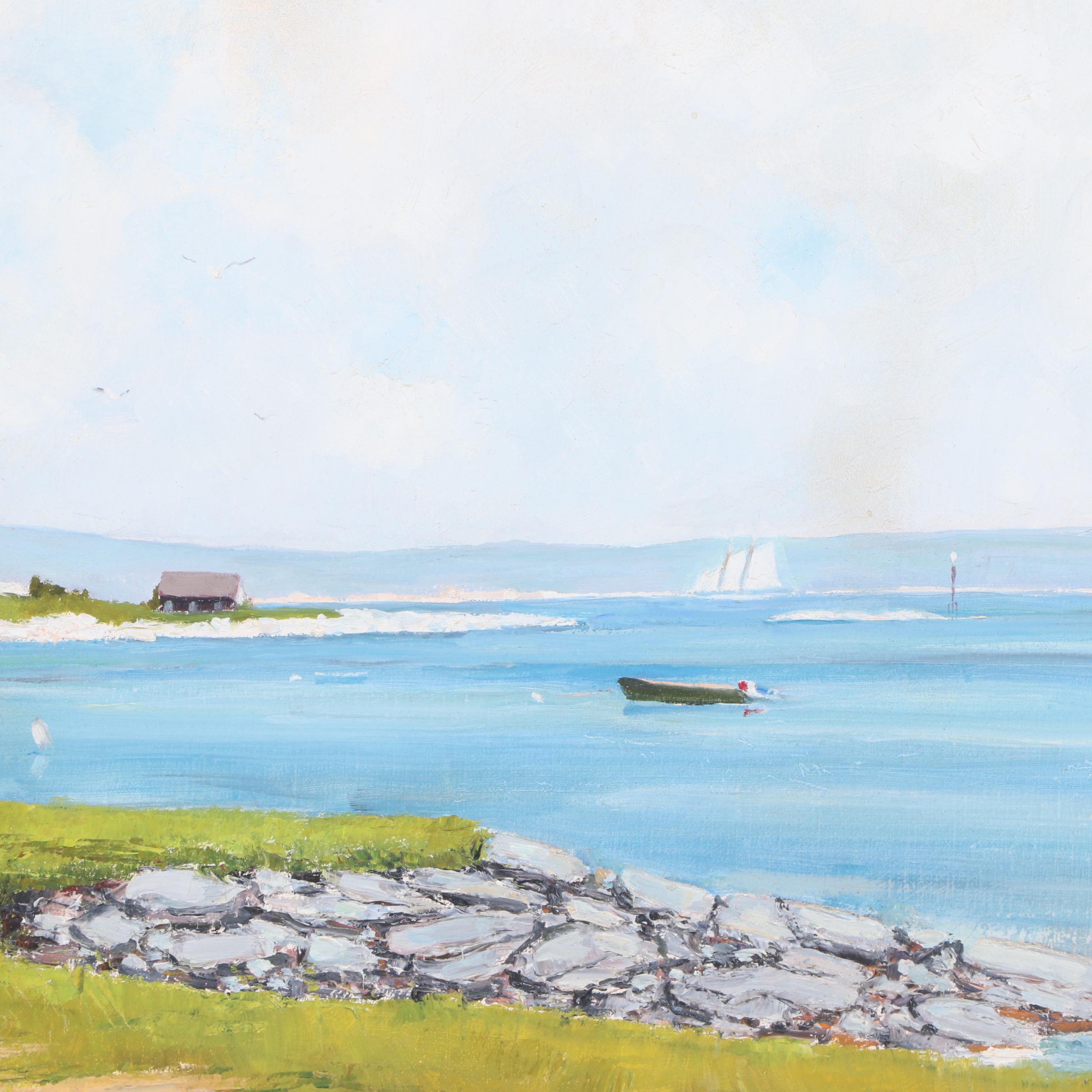 Roger E. Gilson Coastal Landscape Oil Painting