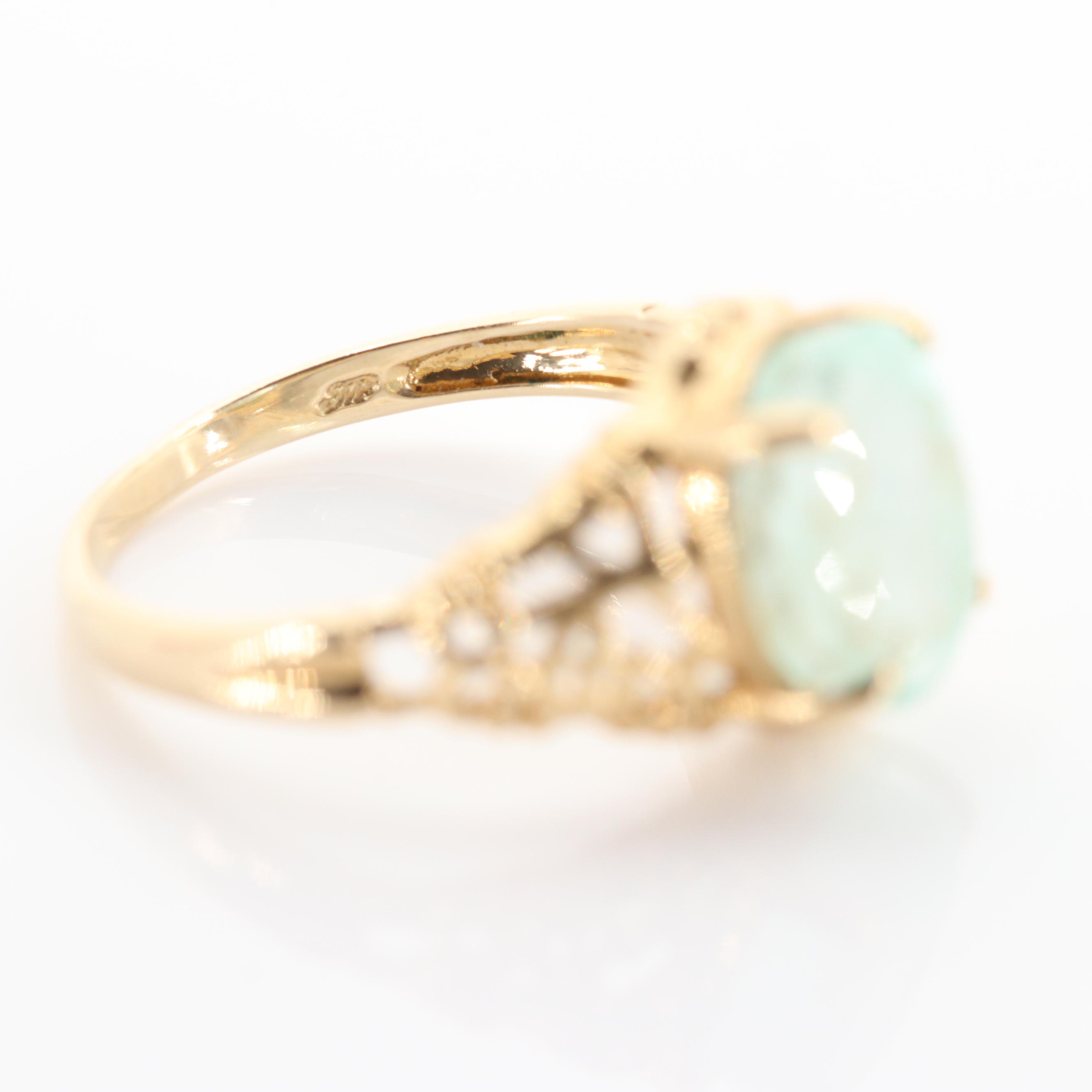 10K Yellow Gold Aquamarine Ring