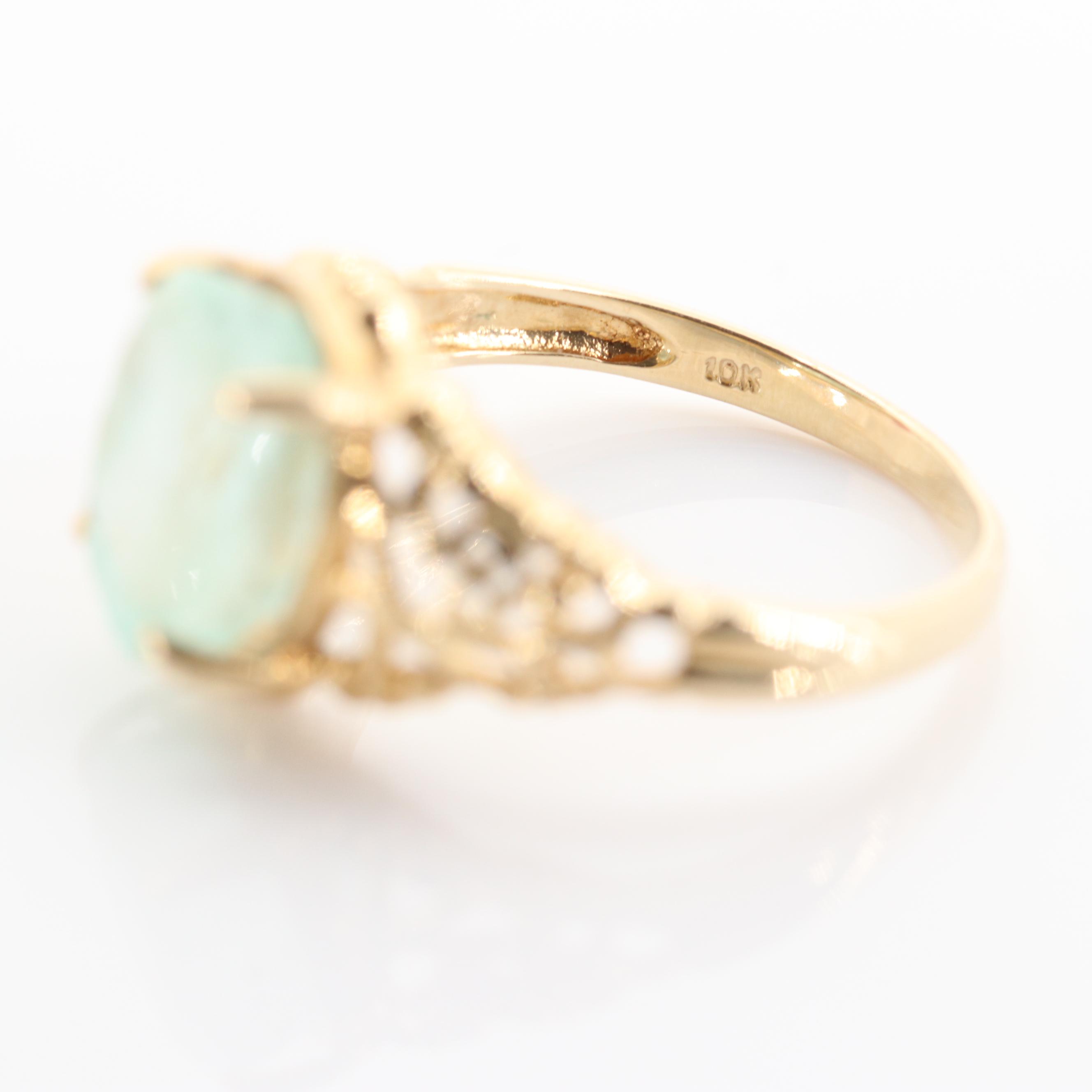 10K Yellow Gold Aquamarine Ring