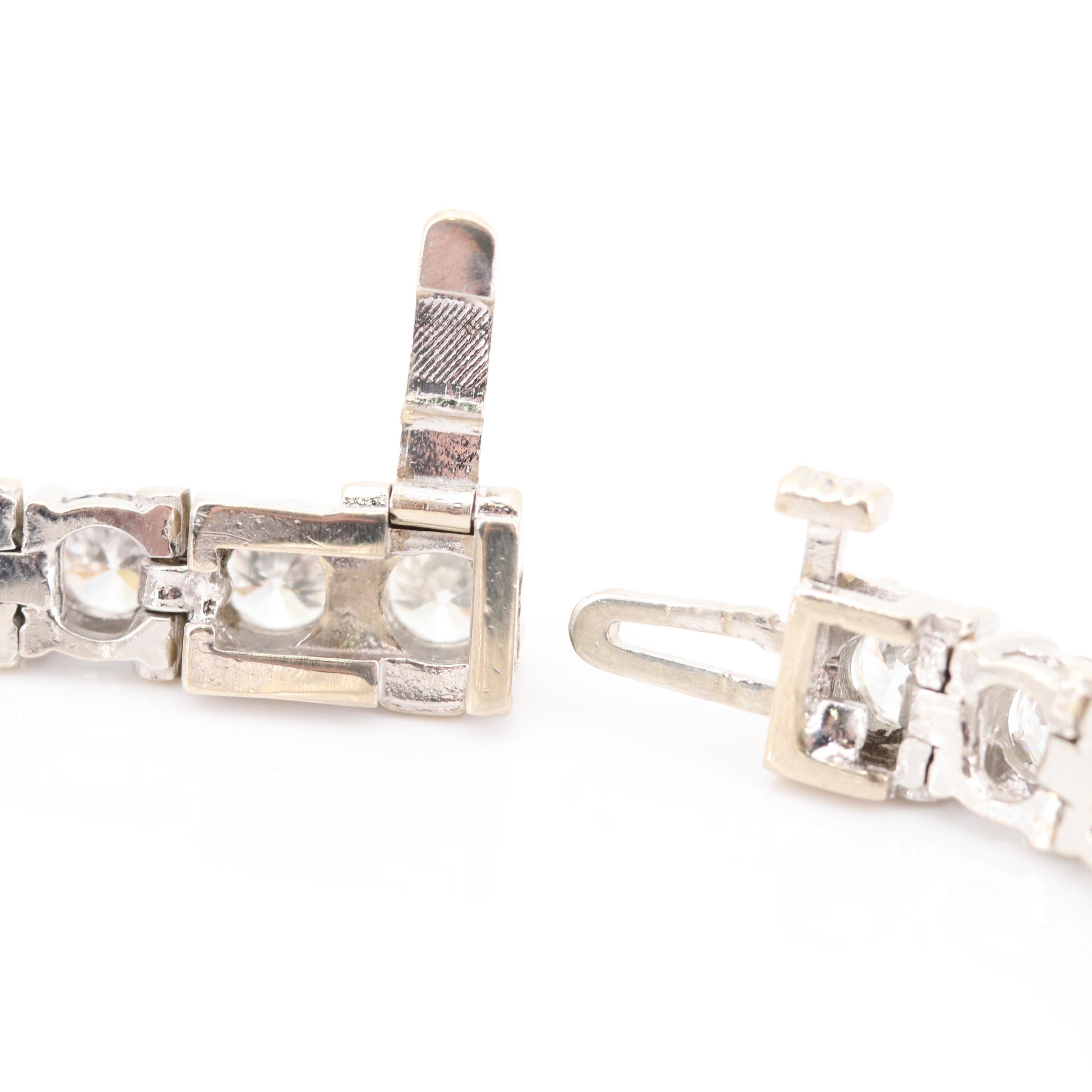 14K White Gold 9.50 CTW Diamond Tennis Bracelet