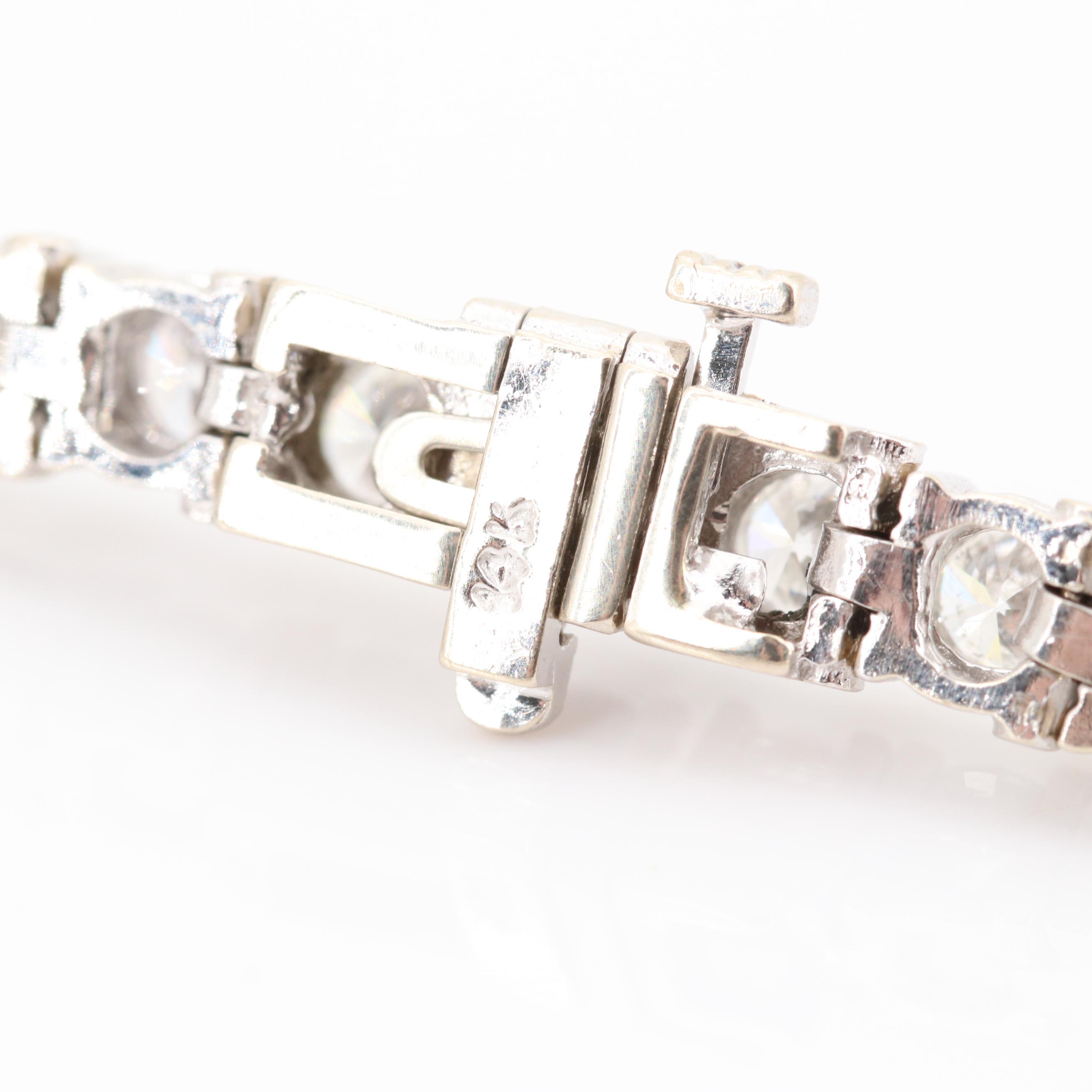 14K White Gold 9.50 CTW Diamond Tennis Bracelet