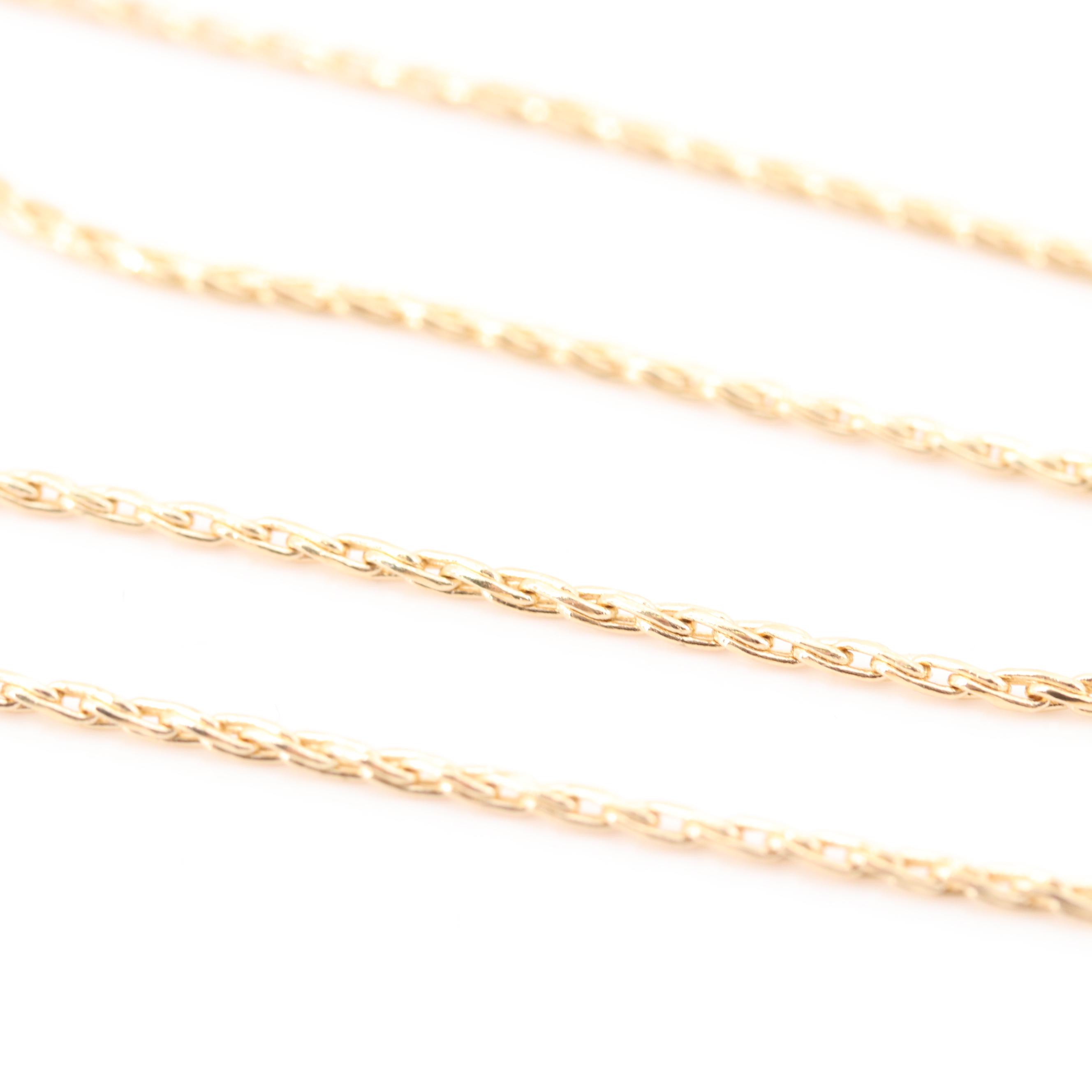 14K Yellow and White Gold Three-Station Diamond Necklace