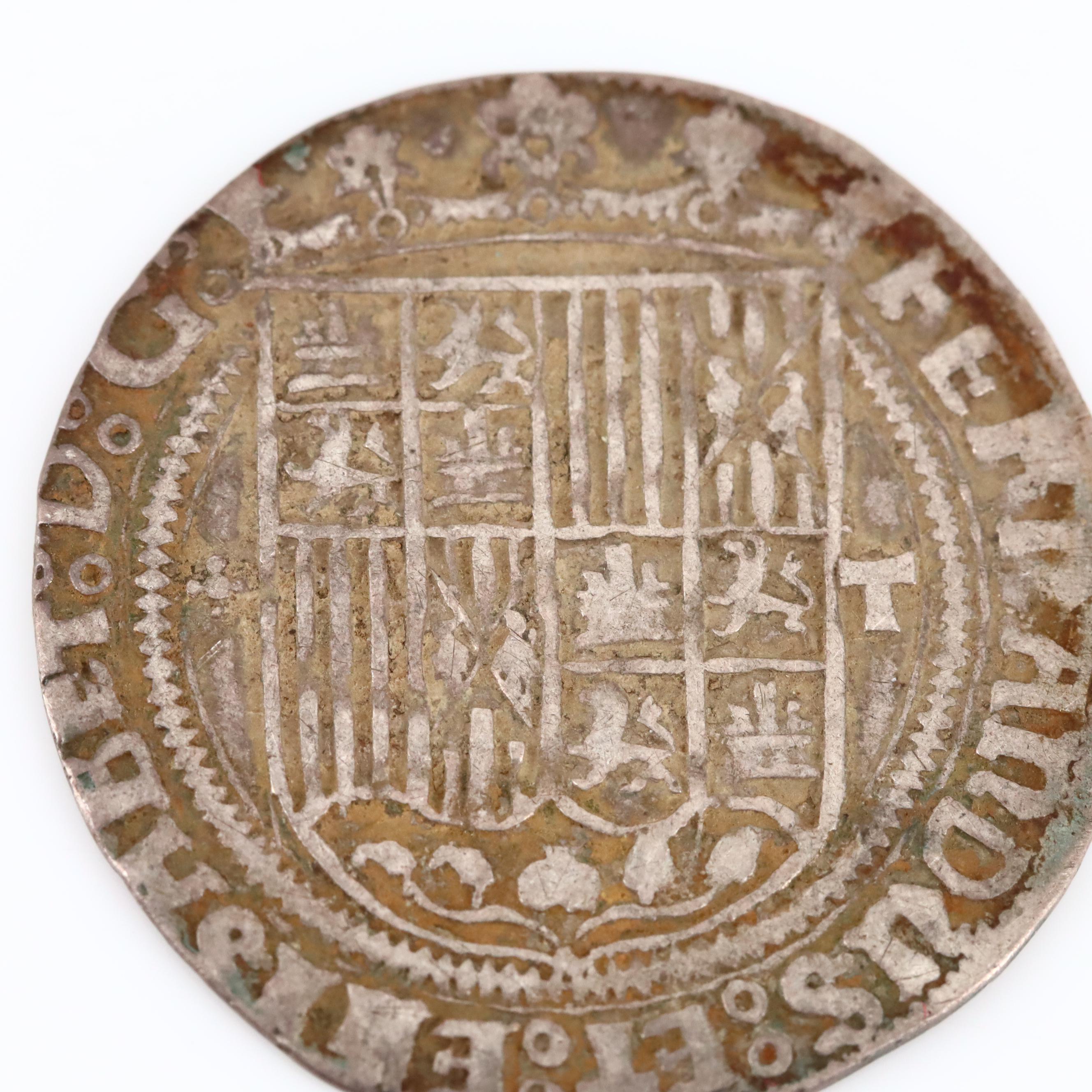 Spanish Hammered 1-Real Coin of Ferdinand and Isabella, ca. 1495
