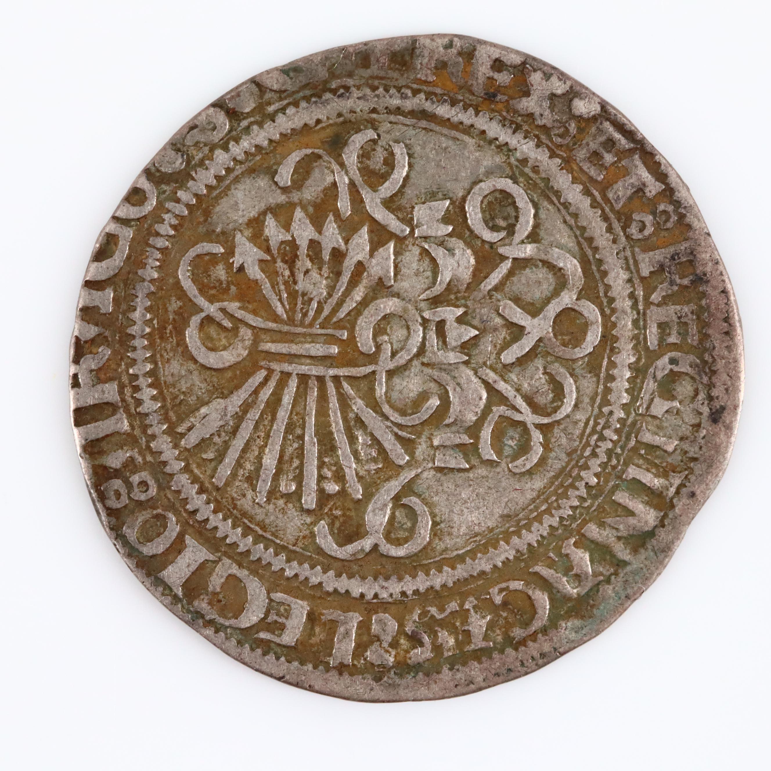 Spanish Hammered 1-Real Coin of Ferdinand and Isabella, ca. 1495
