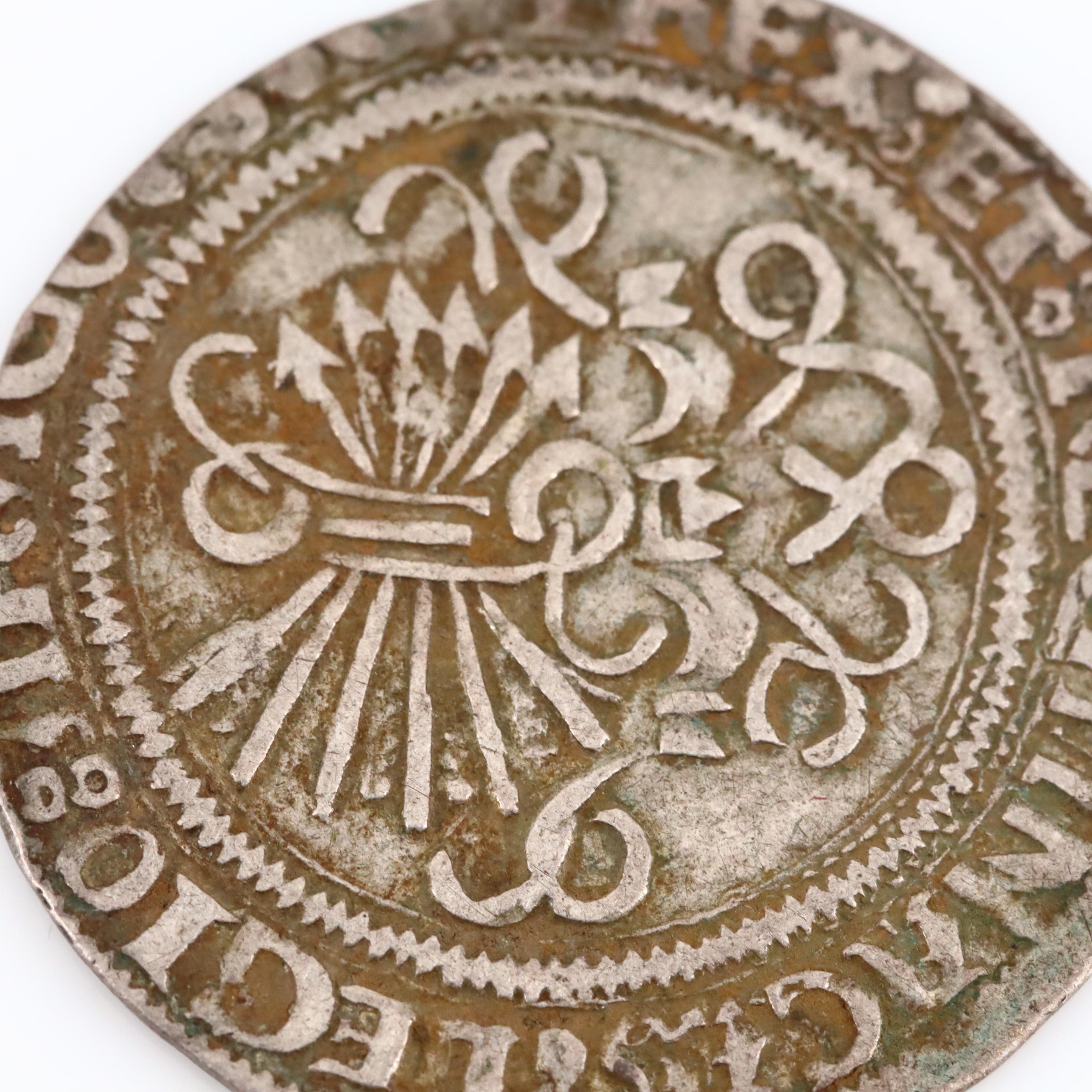 Spanish Hammered 1-Real Coin of Ferdinand and Isabella, ca. 1495