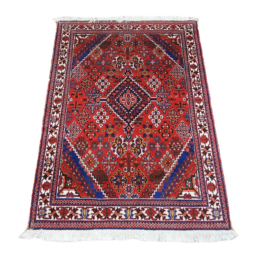 Hand-Knotted Persian Abadeh Wool Accent Rug