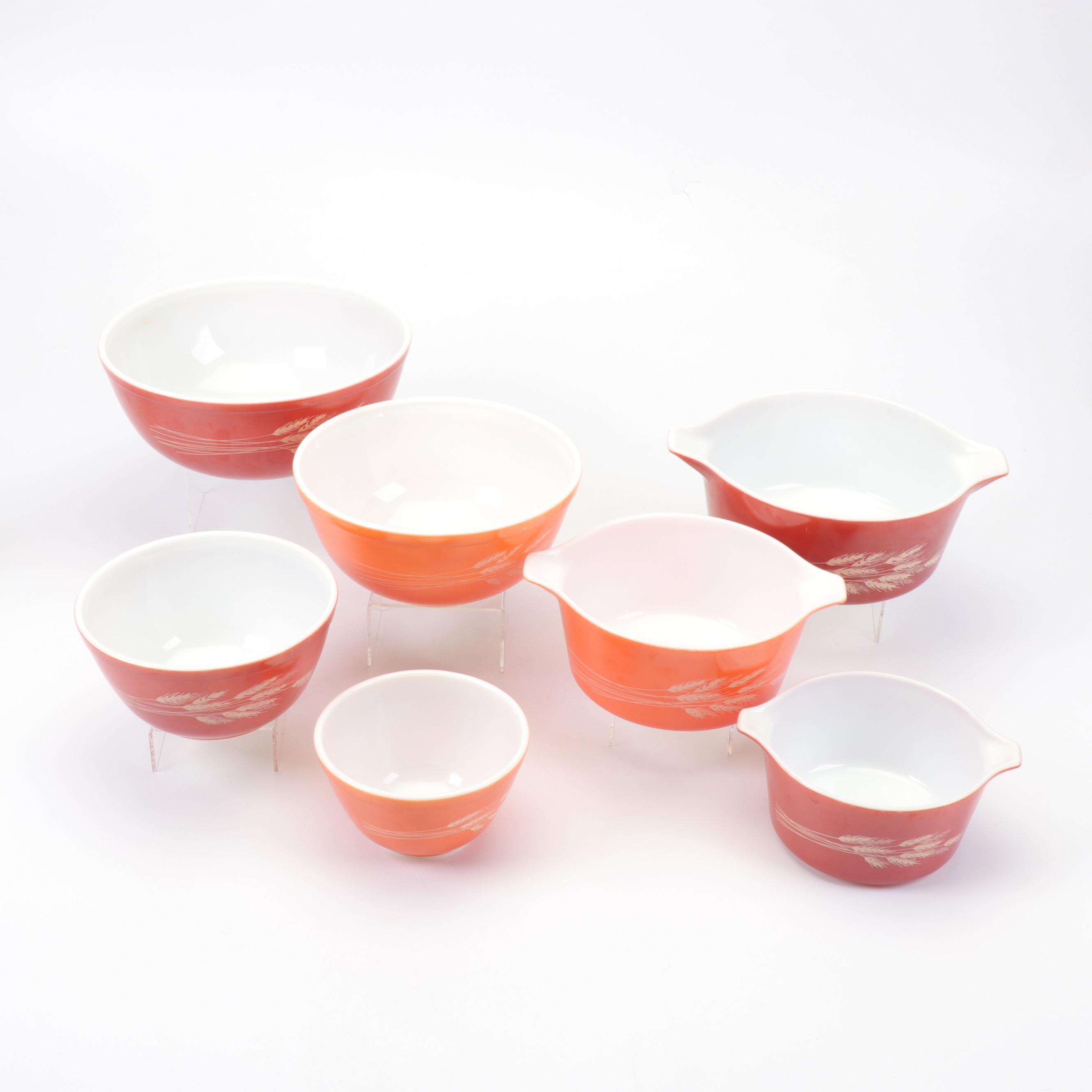 Pyrex "Autumn Harvest" Nesting Mixing Bowls and Casserole Dishes