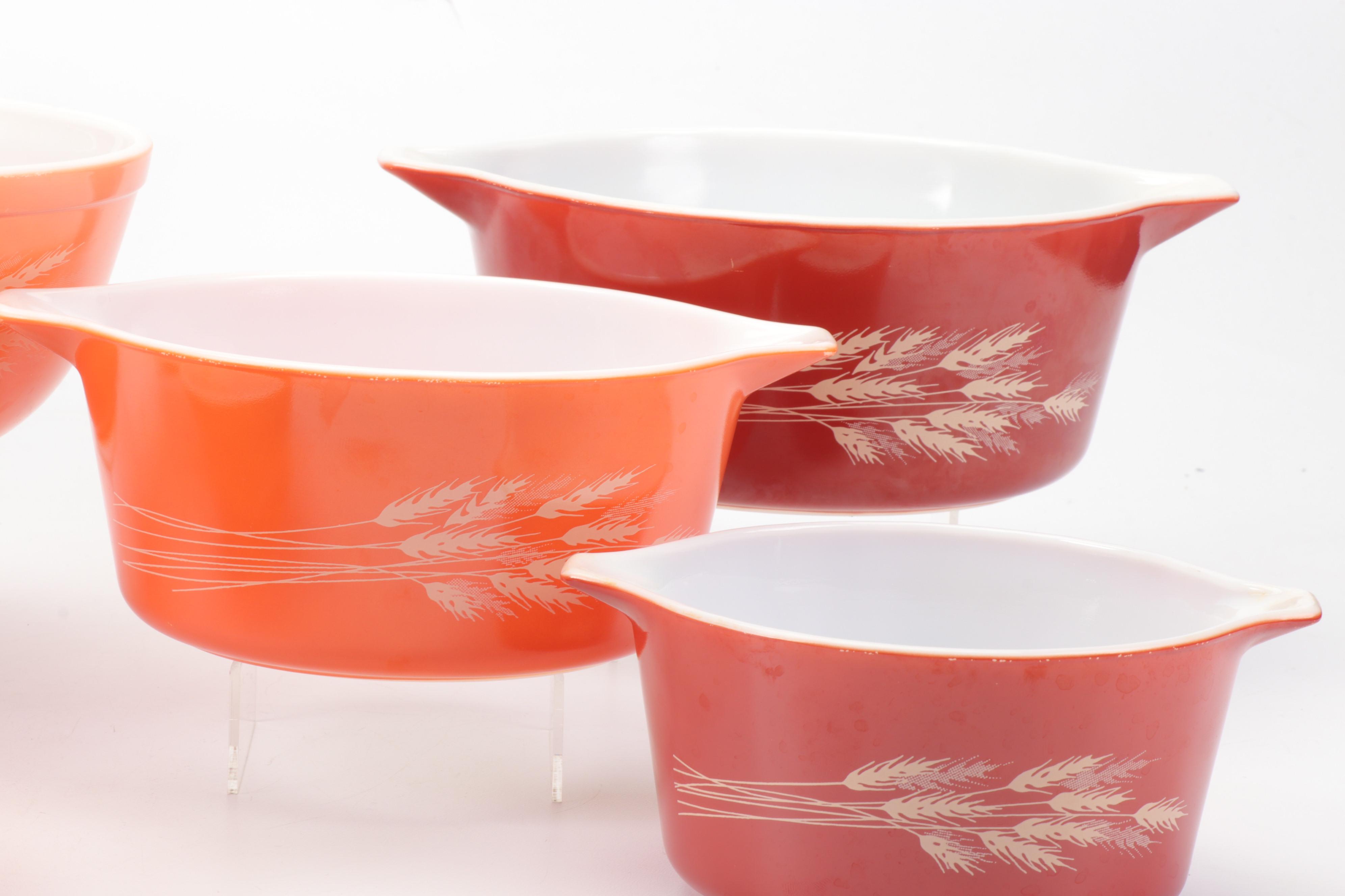 Pyrex "Autumn Harvest" Nesting Mixing Bowls and Casserole Dishes