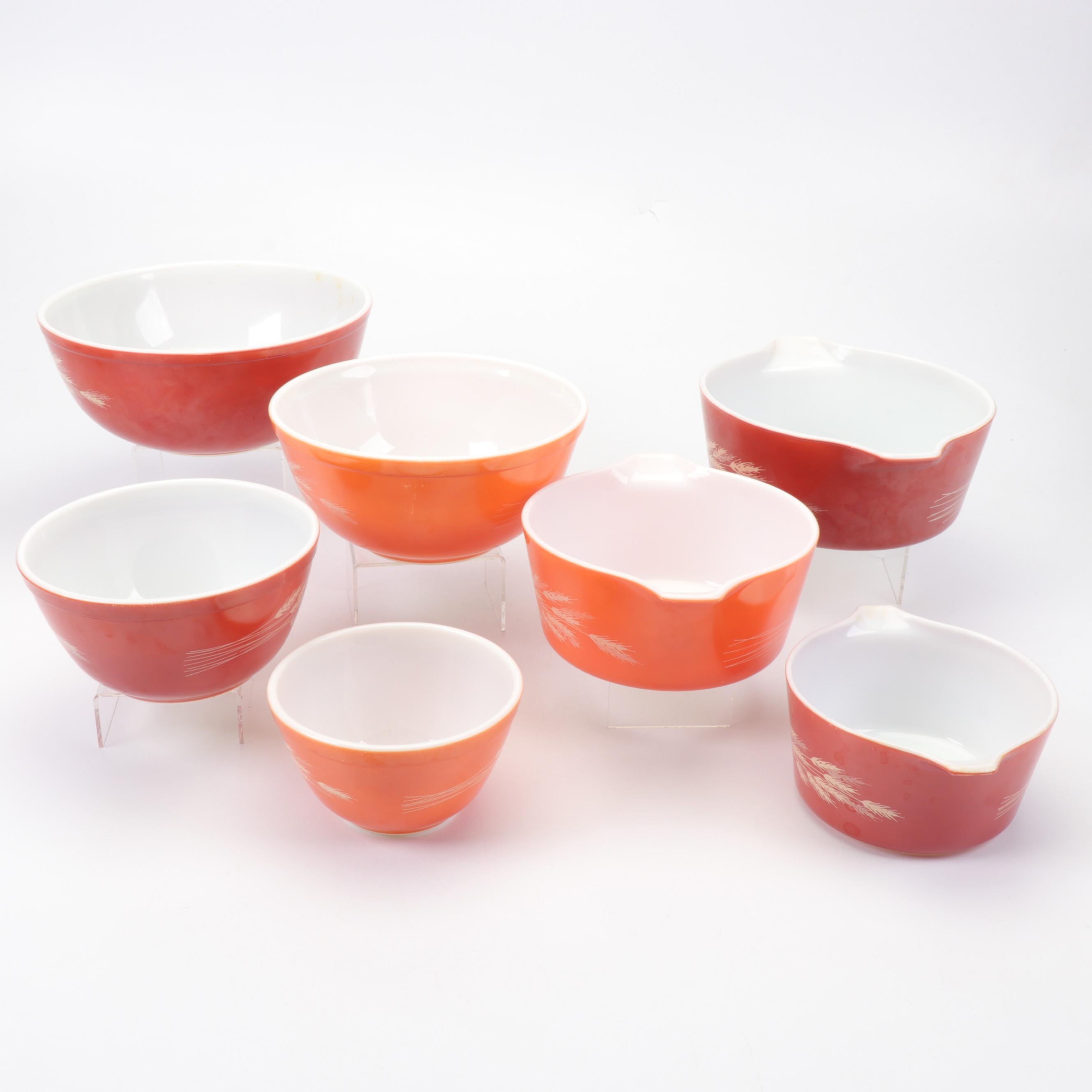 Pyrex "Autumn Harvest" Nesting Mixing Bowls and Casserole Dishes
