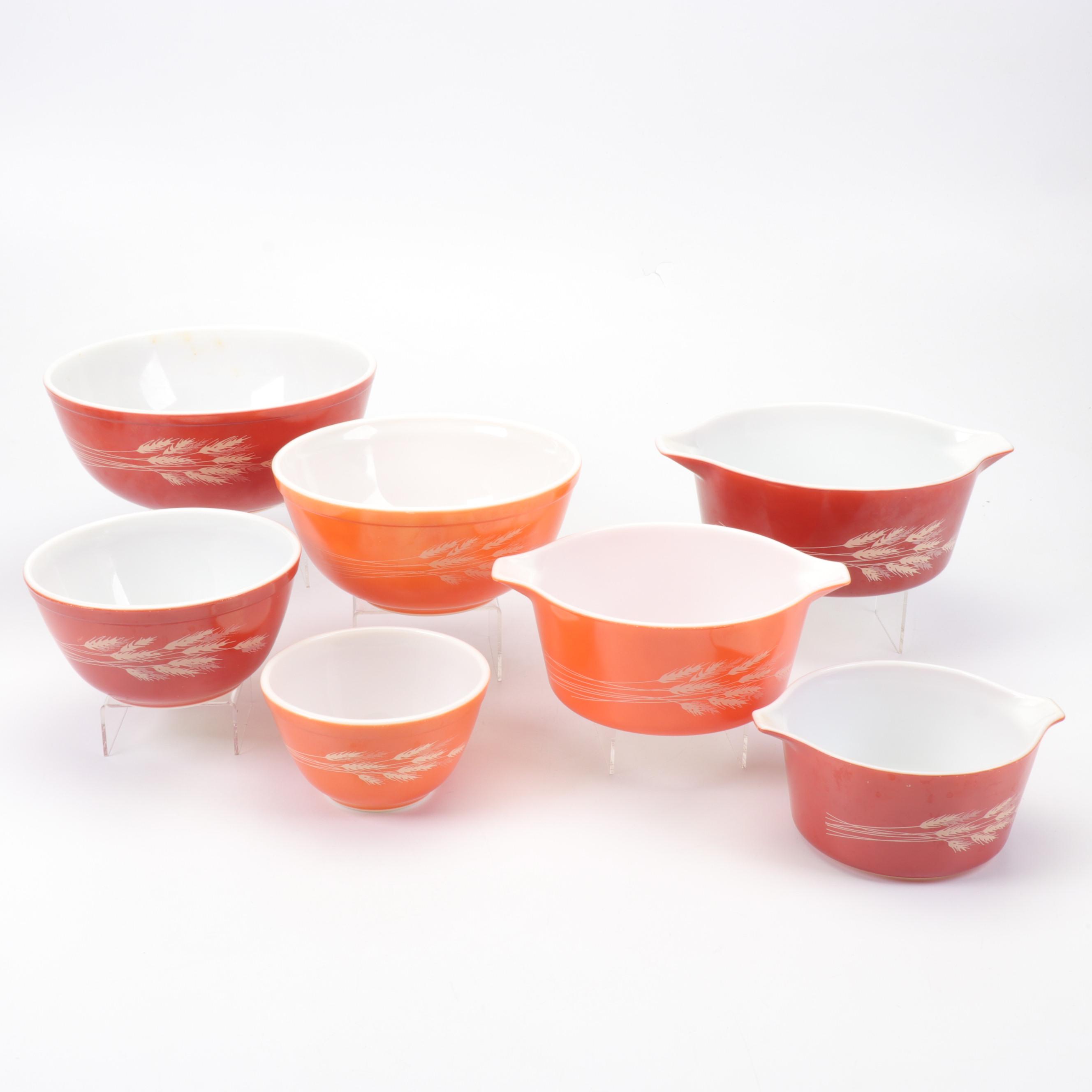 Pyrex "Autumn Harvest" Nesting Mixing Bowls and Casserole Dishes