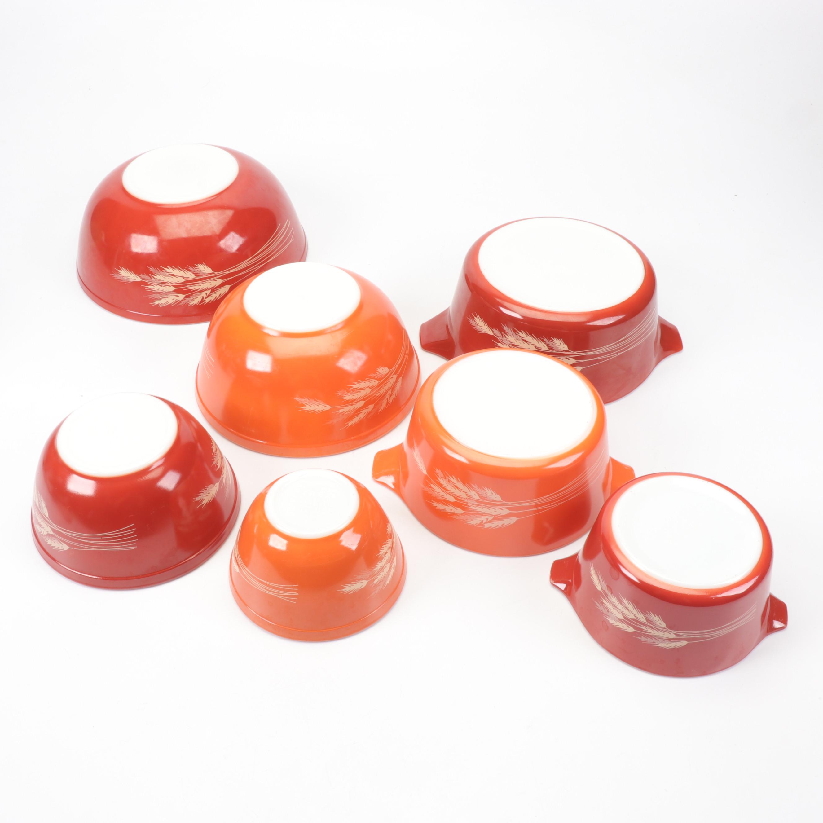 Pyrex "Autumn Harvest" Nesting Mixing Bowls and Casserole Dishes