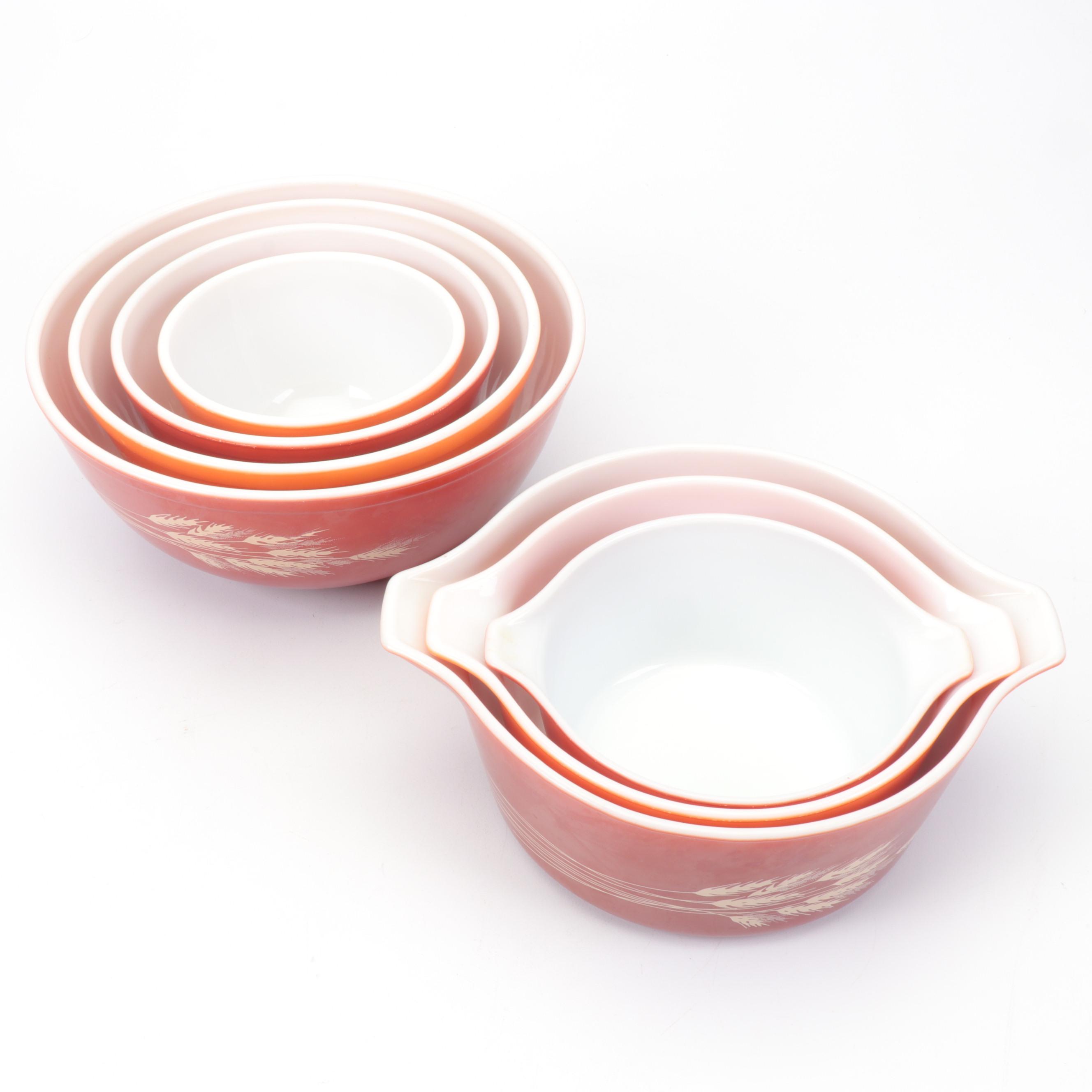 Pyrex "Autumn Harvest" Nesting Mixing Bowls and Casserole Dishes
