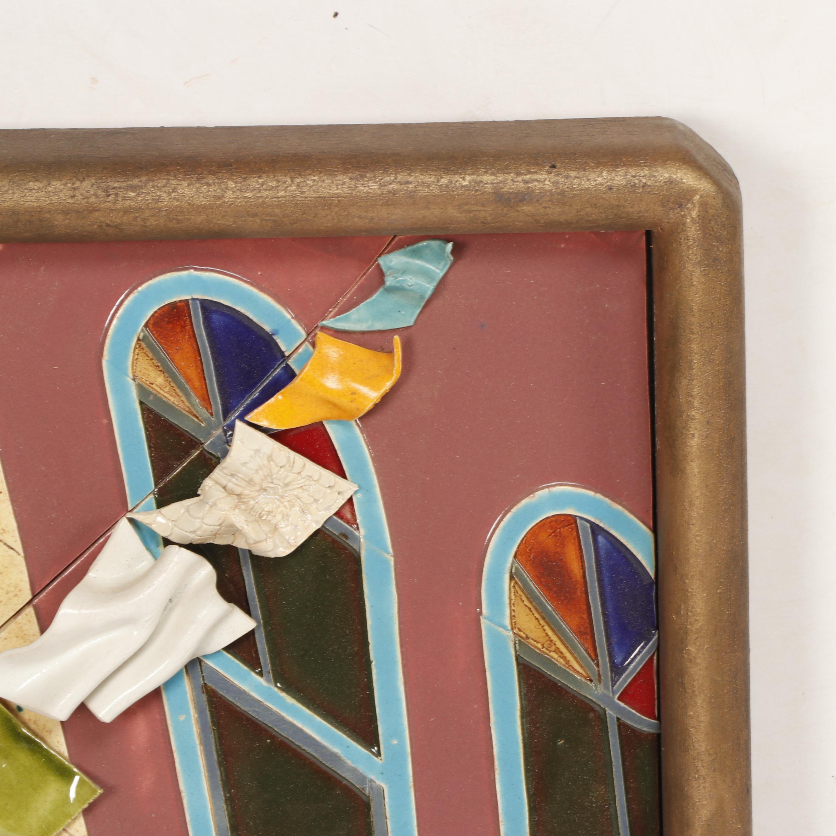 Chick Schwartz Ceramic Relief Sculpture "The Diver"