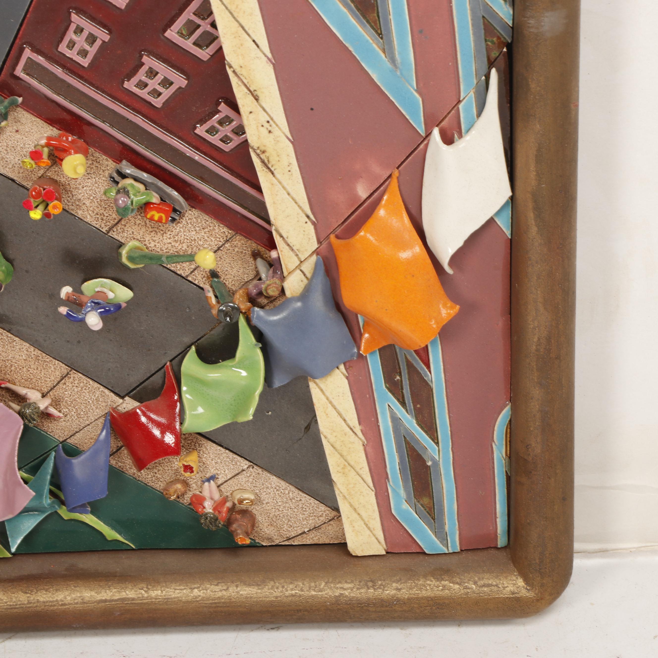 Chick Schwartz Ceramic Relief Sculpture "The Diver"