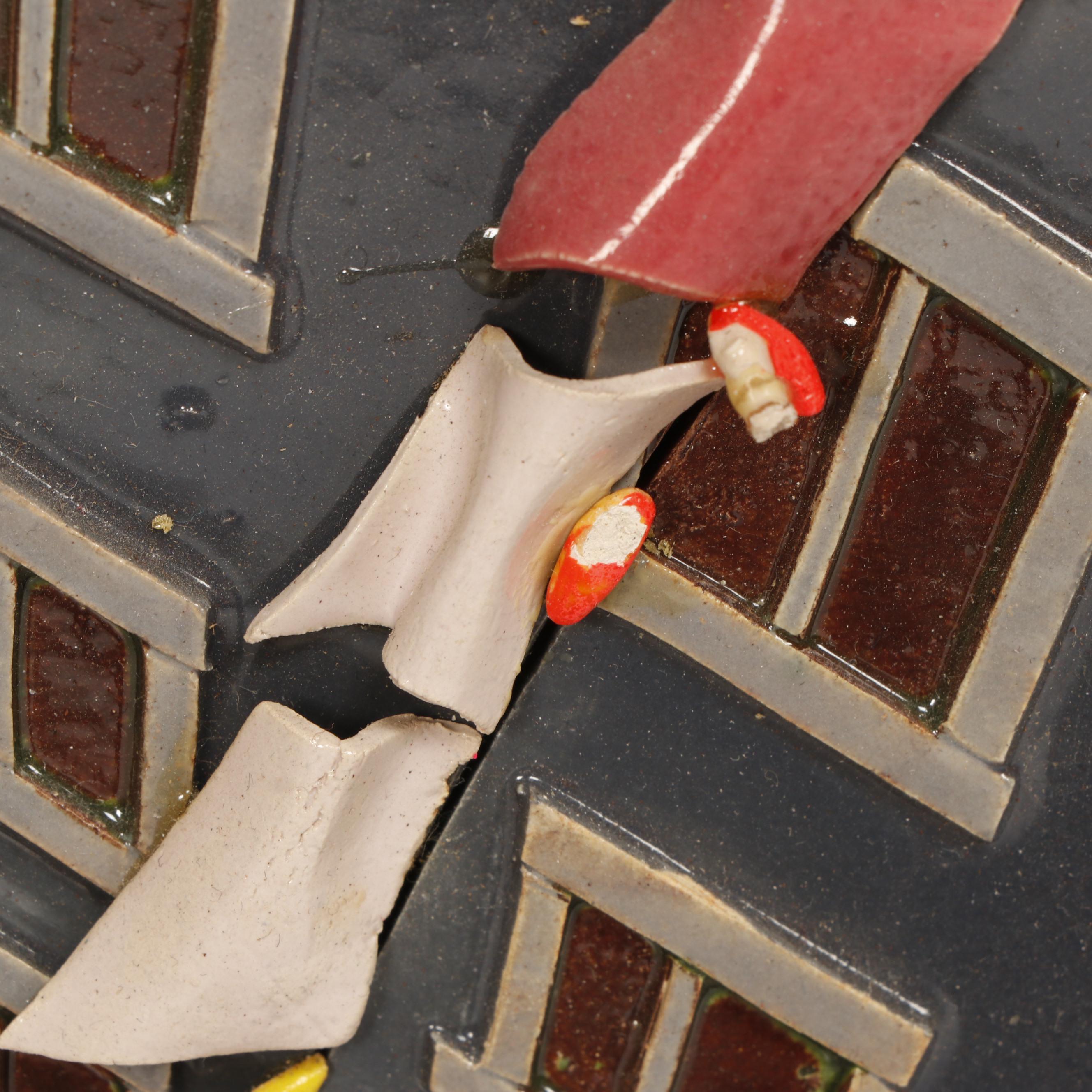 Chick Schwartz Ceramic Relief Sculpture "The Diver"