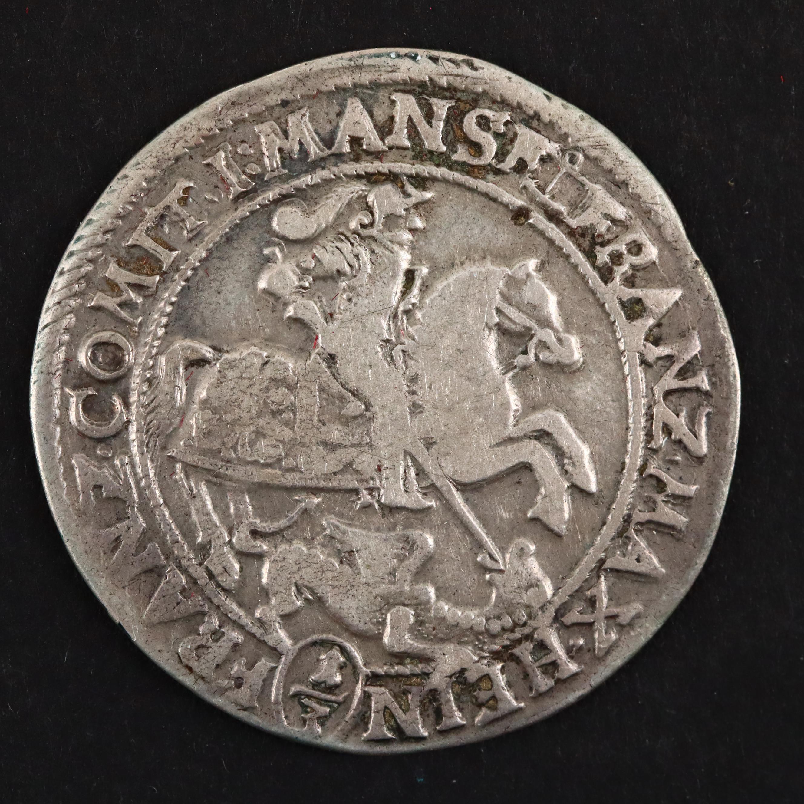 1672 Earldom Mansfeld-Bornstedt (German States) Silver 1/3 Thaler coin