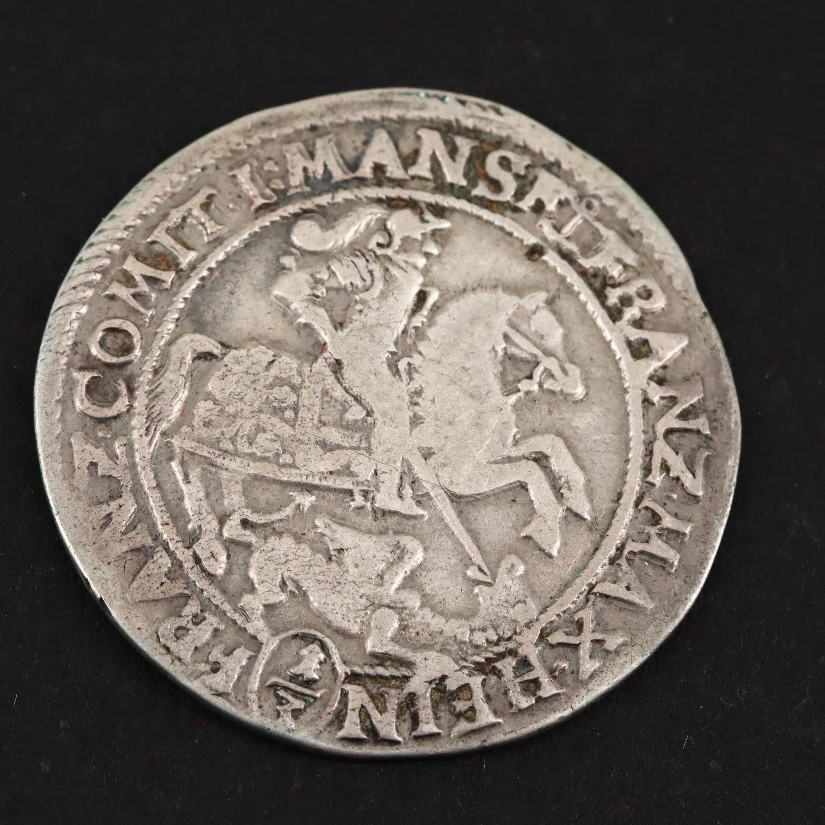 1672 Earldom Mansfeld-Bornstedt (German States) Silver 1/3 Thaler coin