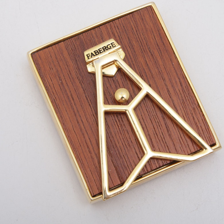 Fabergé "Catherine Palace" Gold-Plated Guilloche Clock with Presentation Box