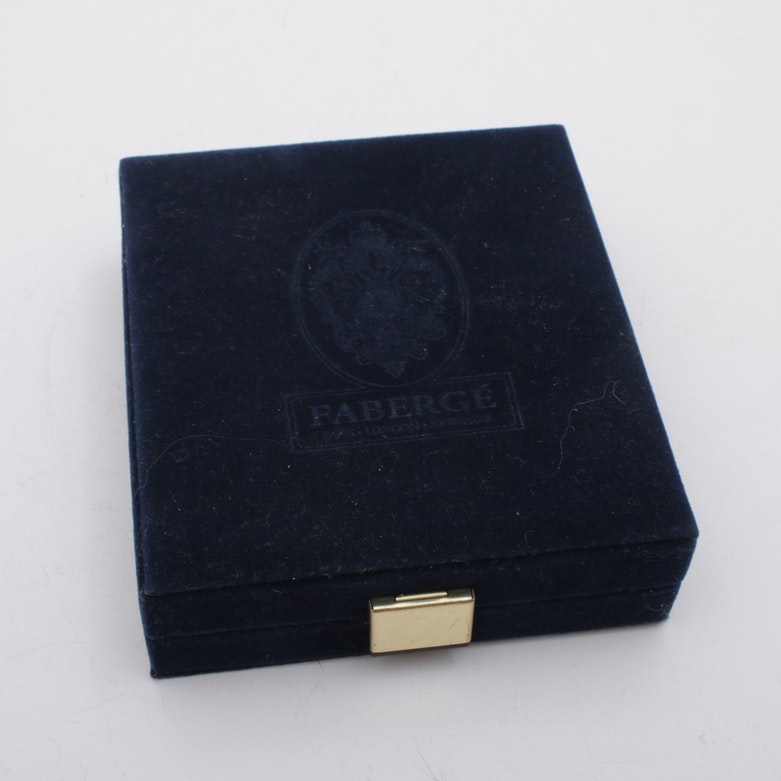 Fabergé "Catherine Palace" Gold-Plated Guilloche Clock with Presentation Box