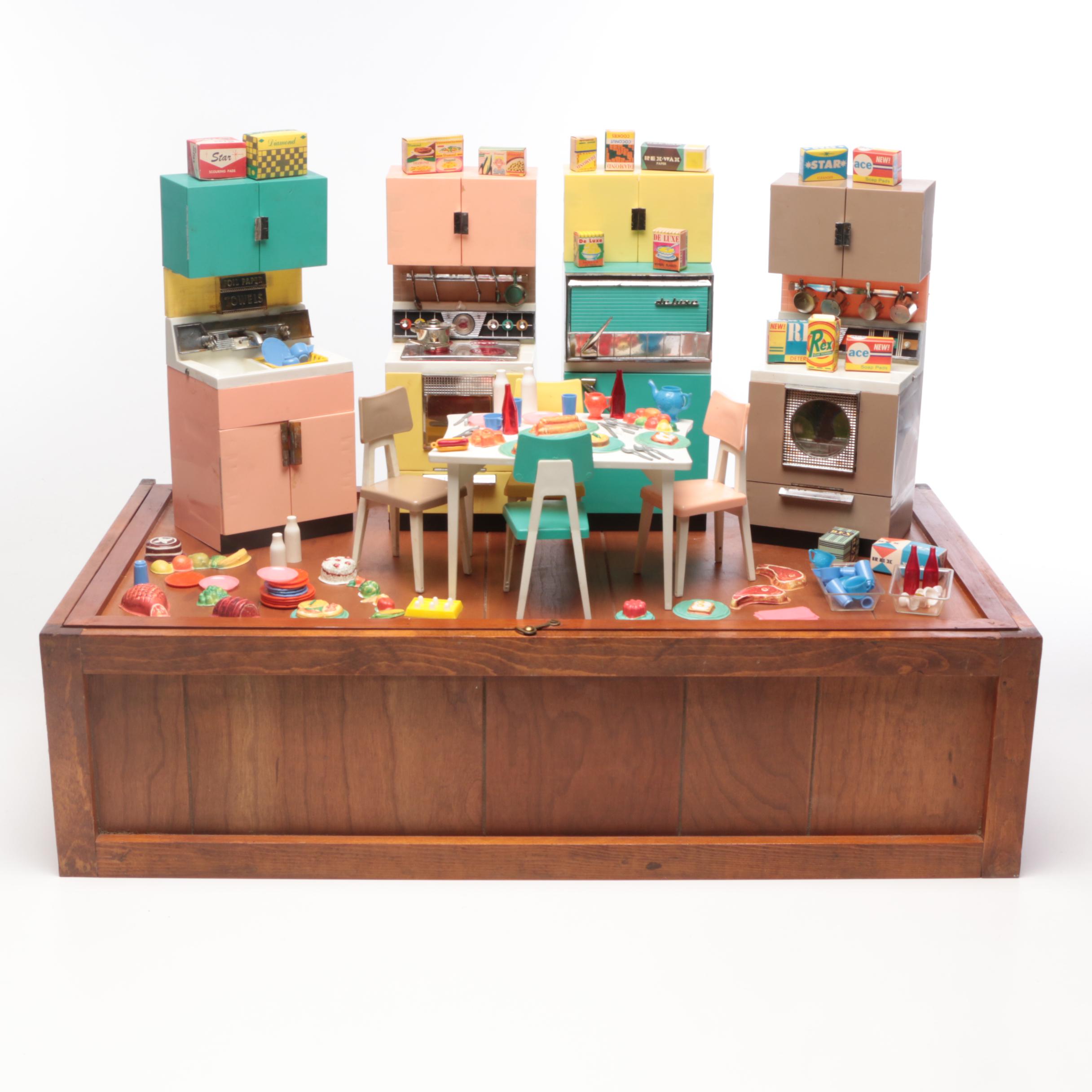 Barbie Deluxe Reading Dream Kitchen and Trunk, 1961