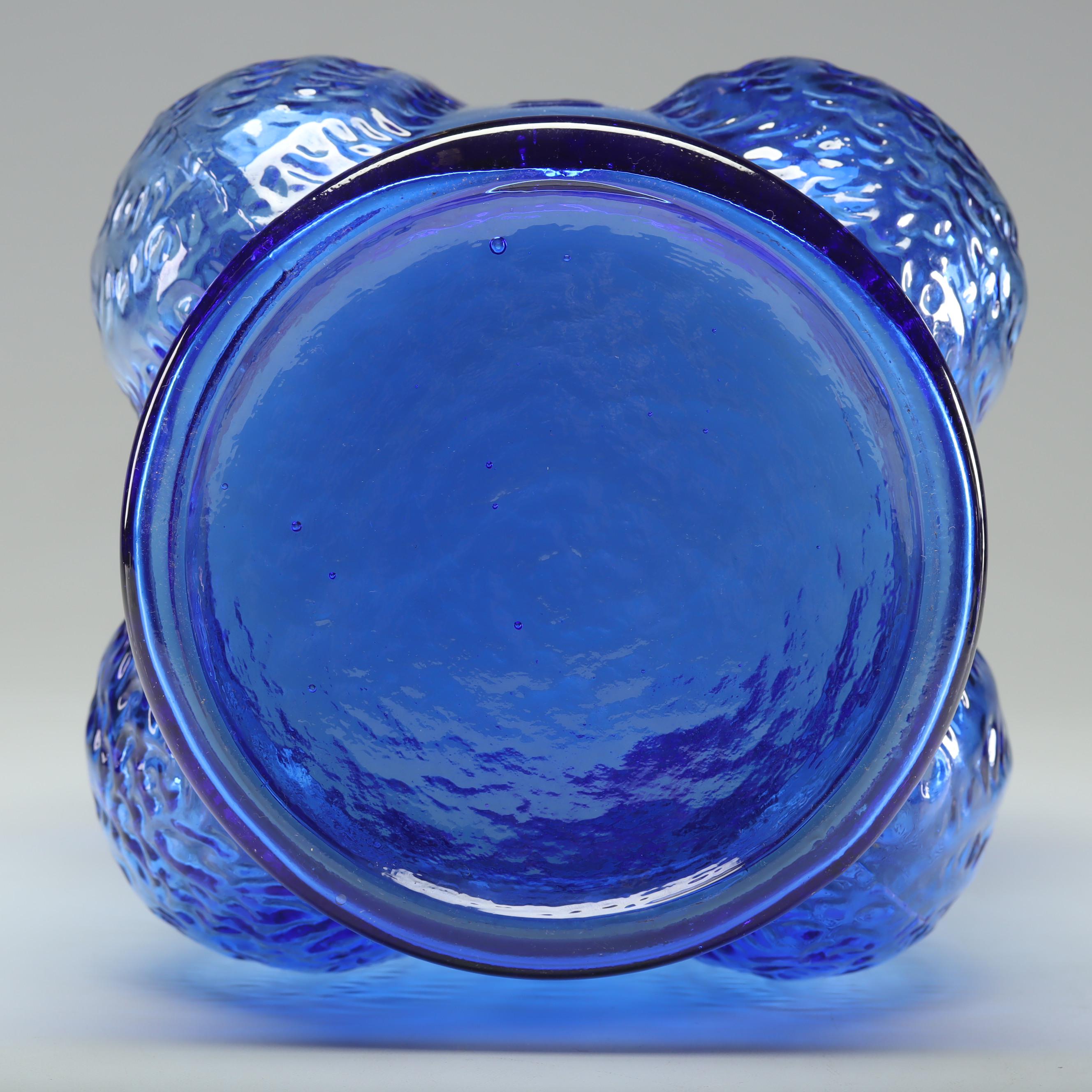 Reproduction Planters Peanuts Cobalt Blue Glass Peanut Jar, Vintage