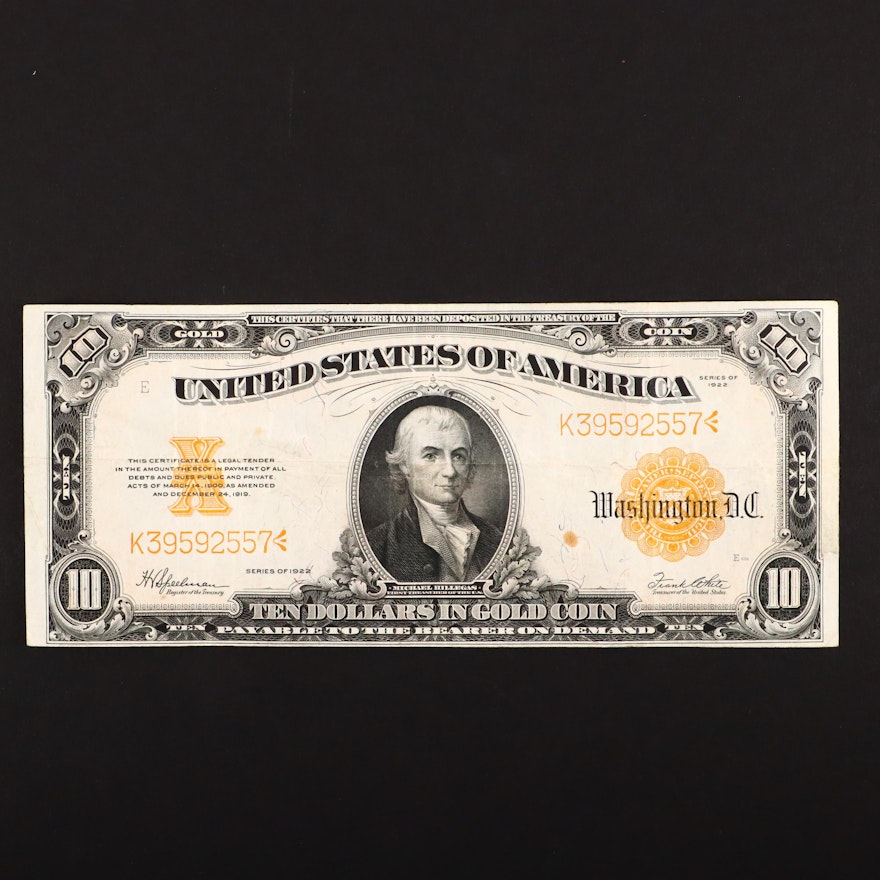 Series of 1922 U.S. $10 Gold Certificate