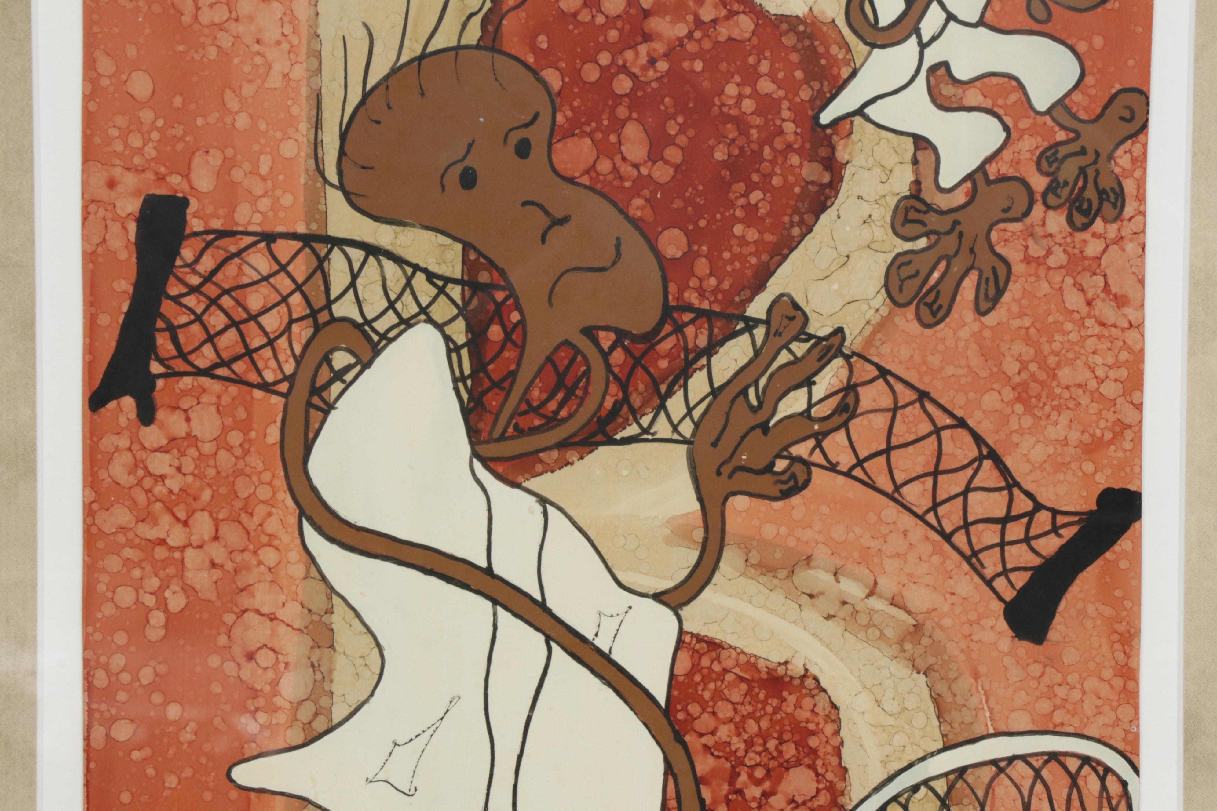 Jose Maria Gil Carrasco Tennis Match Mixed Media Painting