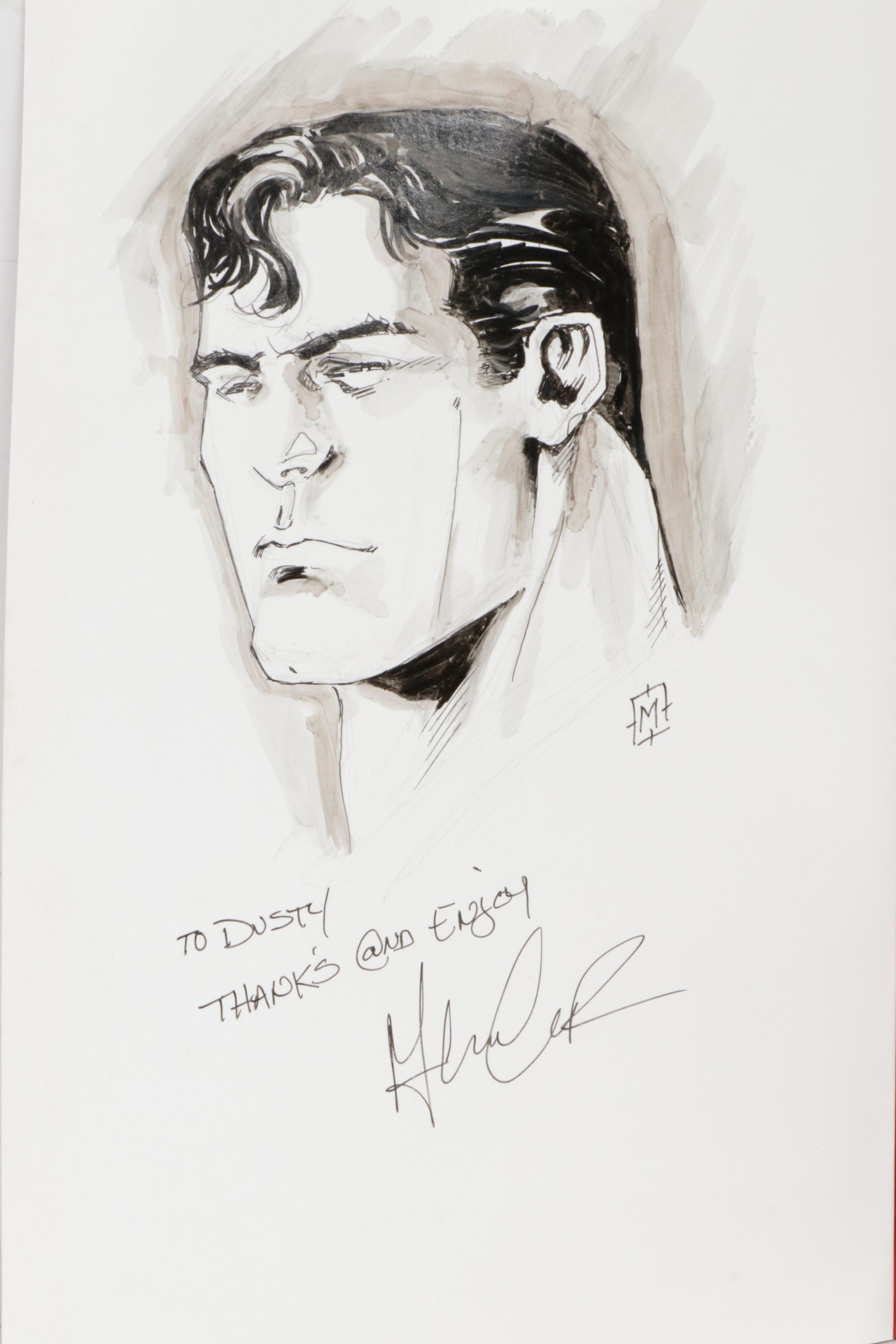 Matthew Clark Ink Drawing "Superman: Unconventional Warfare"