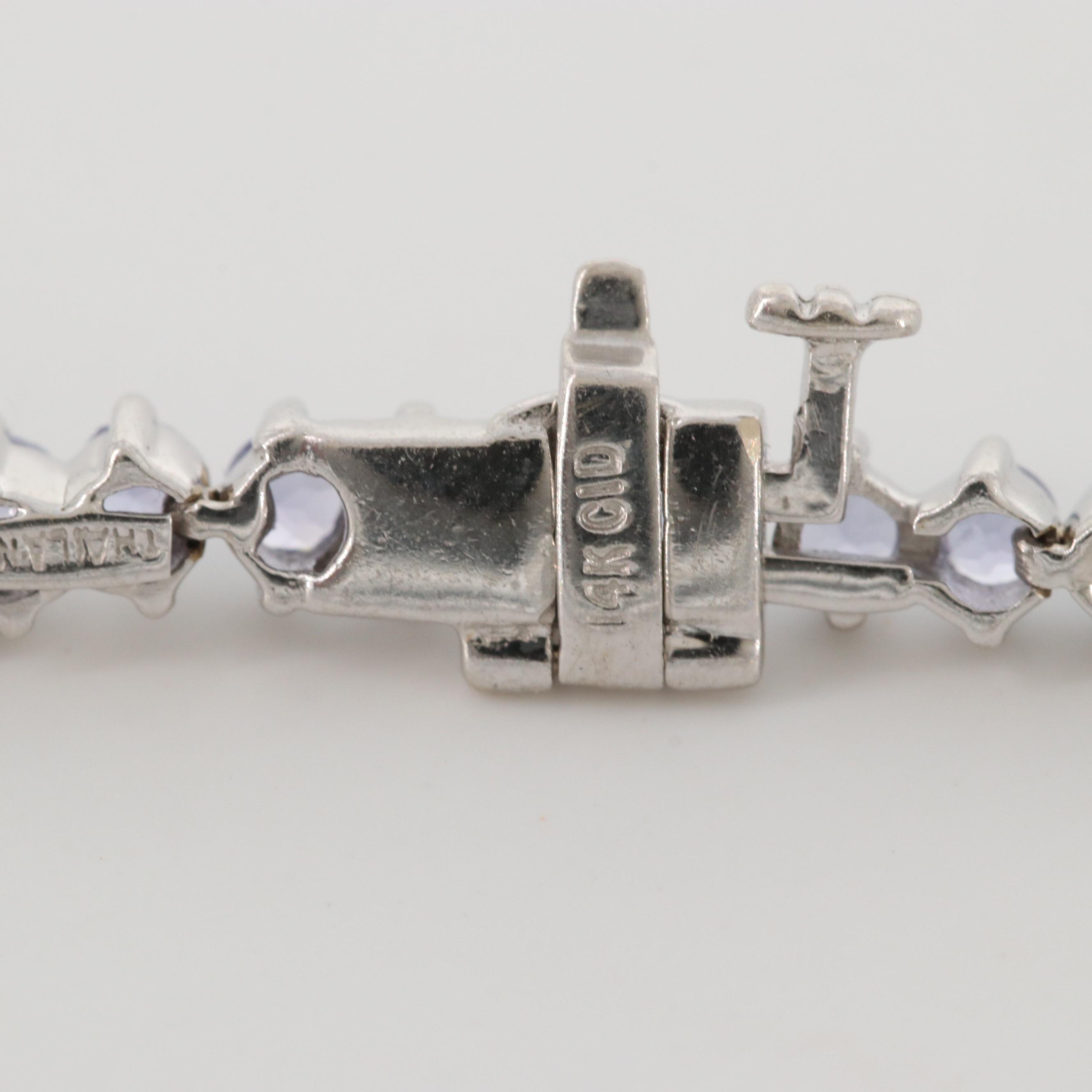 14K White Gold Tanzanite Tennis Bracelet