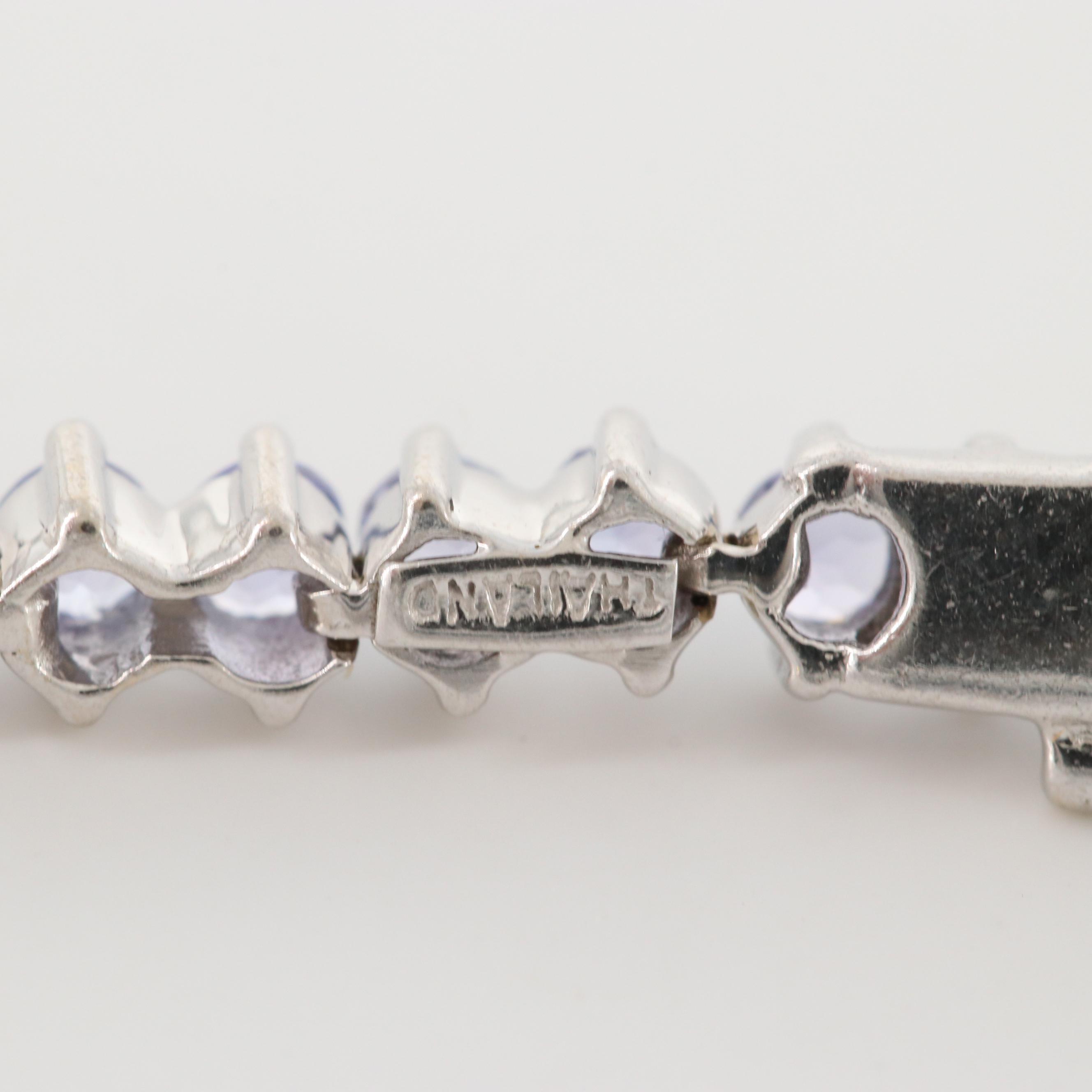 14K White Gold Tanzanite Tennis Bracelet