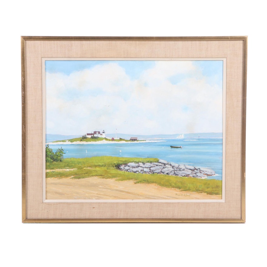 Roger E. Gilson Coastal Landscape Oil Painting
