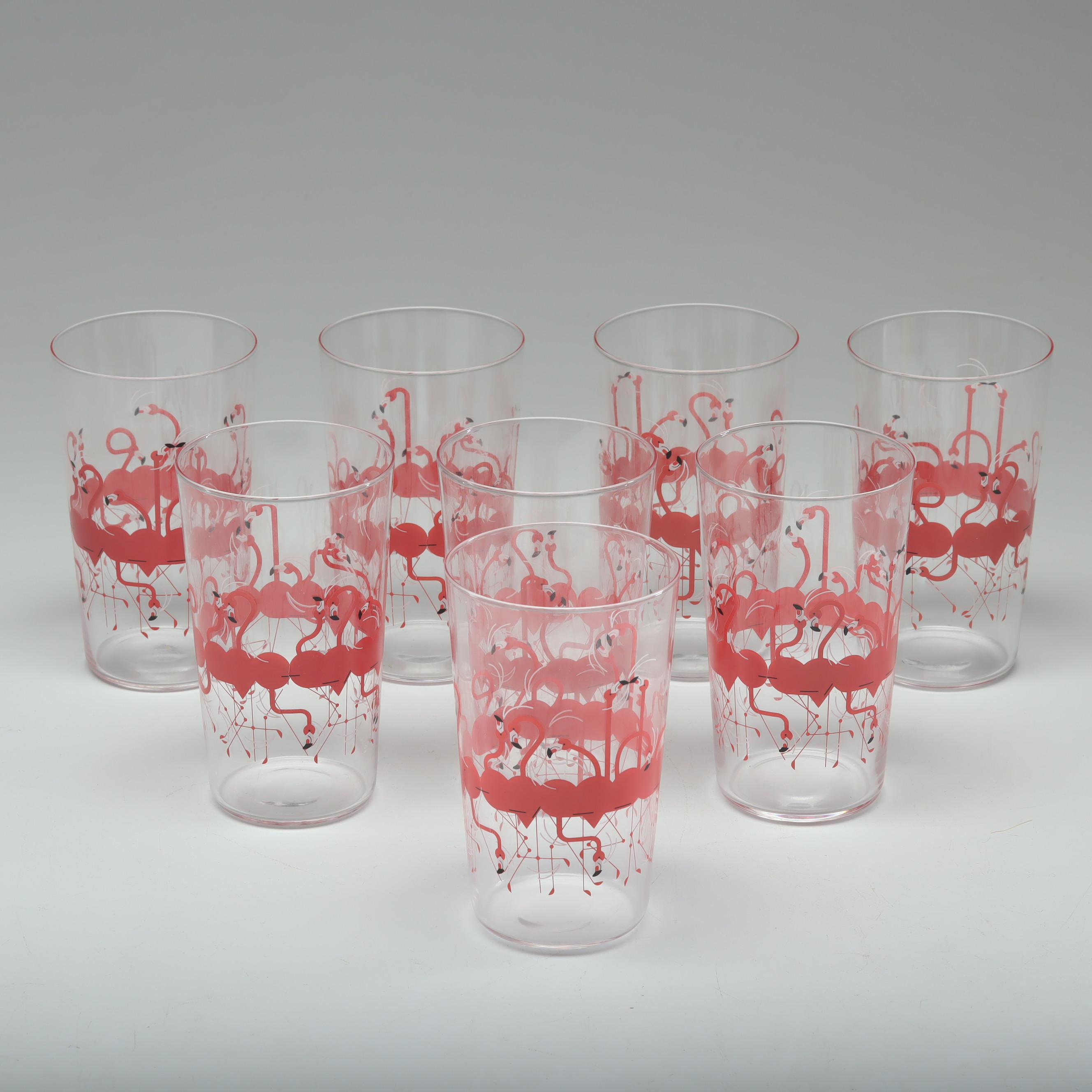 Flamingo Glassware After Charley Harper from Fishs Eddy