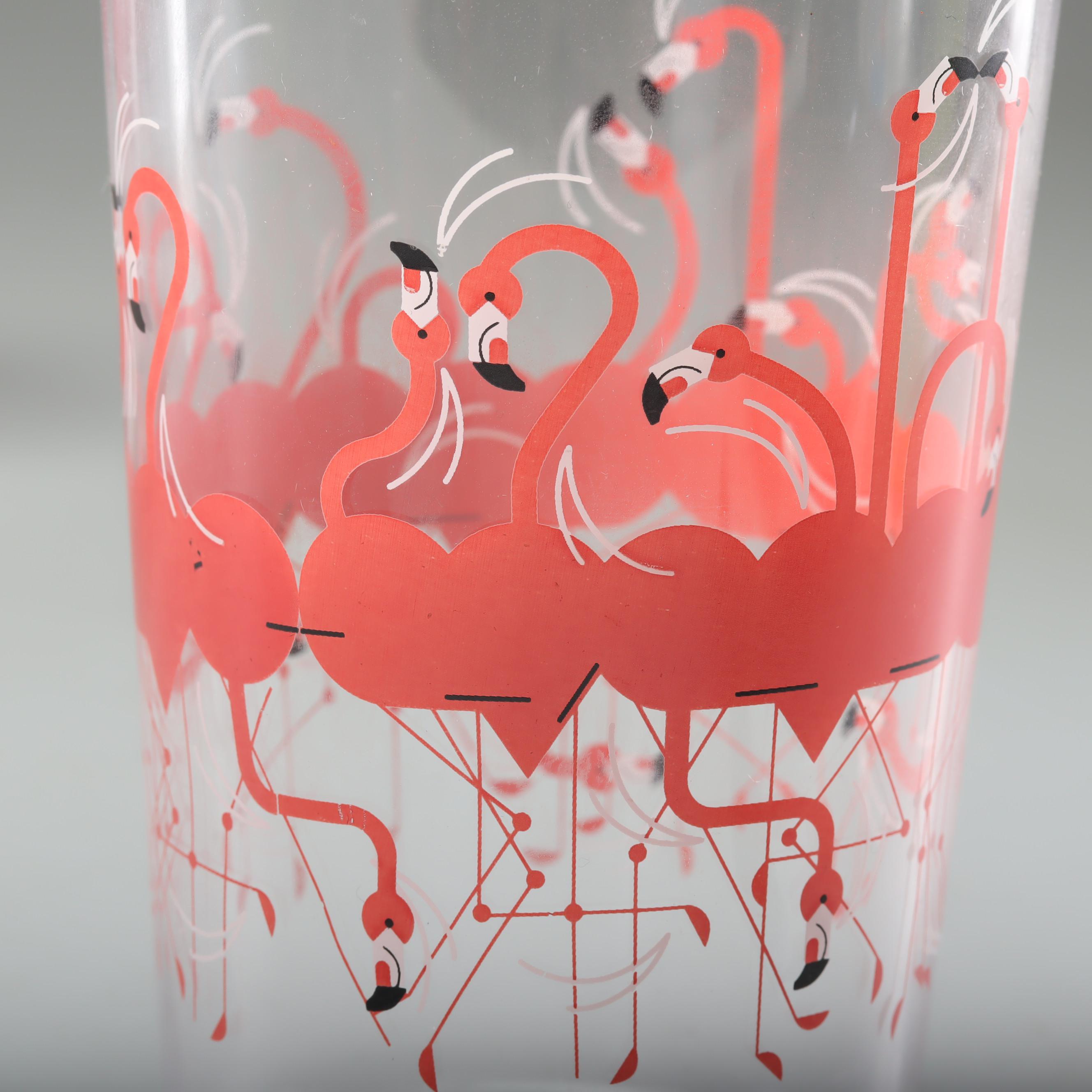Flamingo Glassware After Charley Harper from Fishs Eddy