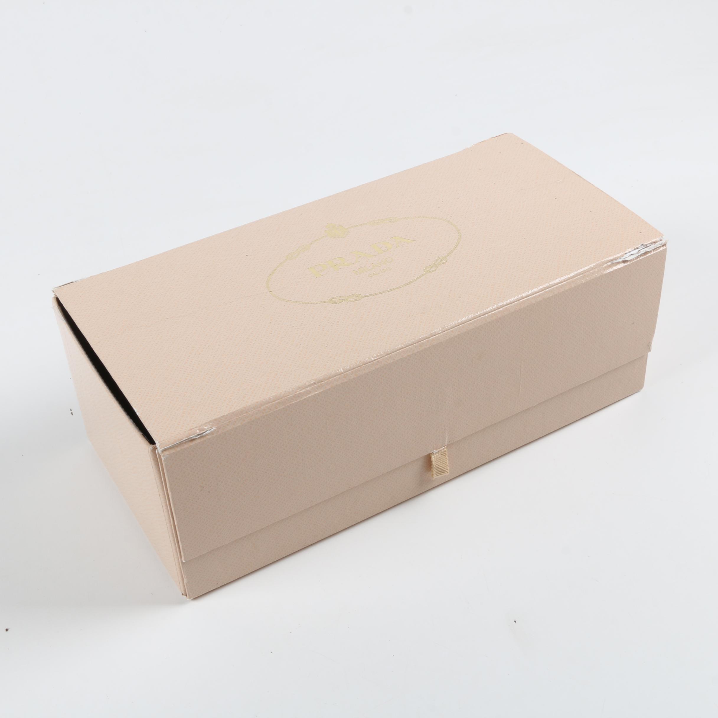 Prada Taupe Leather Flat Bow-Accented Flats