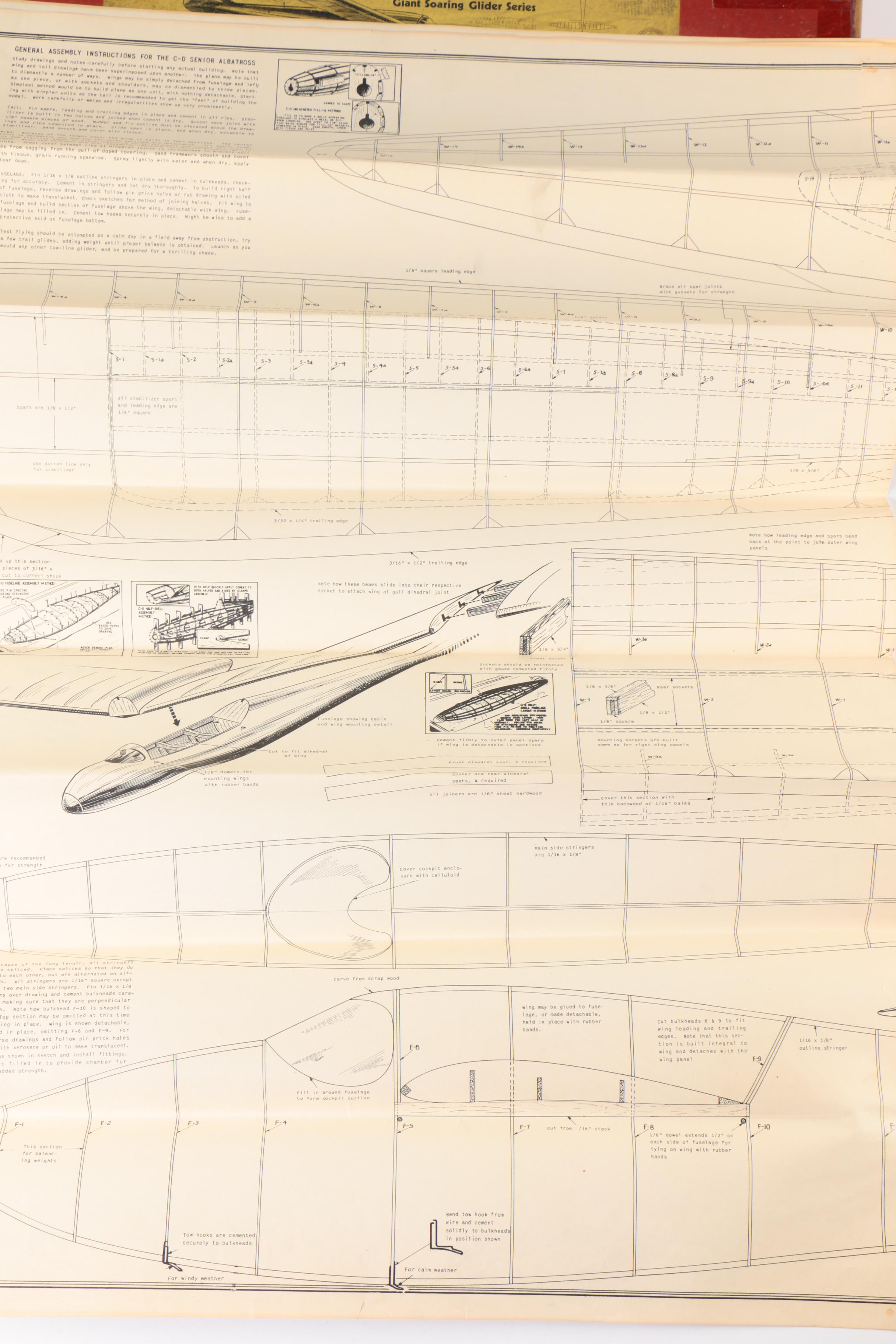 Cleveland Model & Supply Co. "Senior Albatross" Model Airplane with Blueprints
