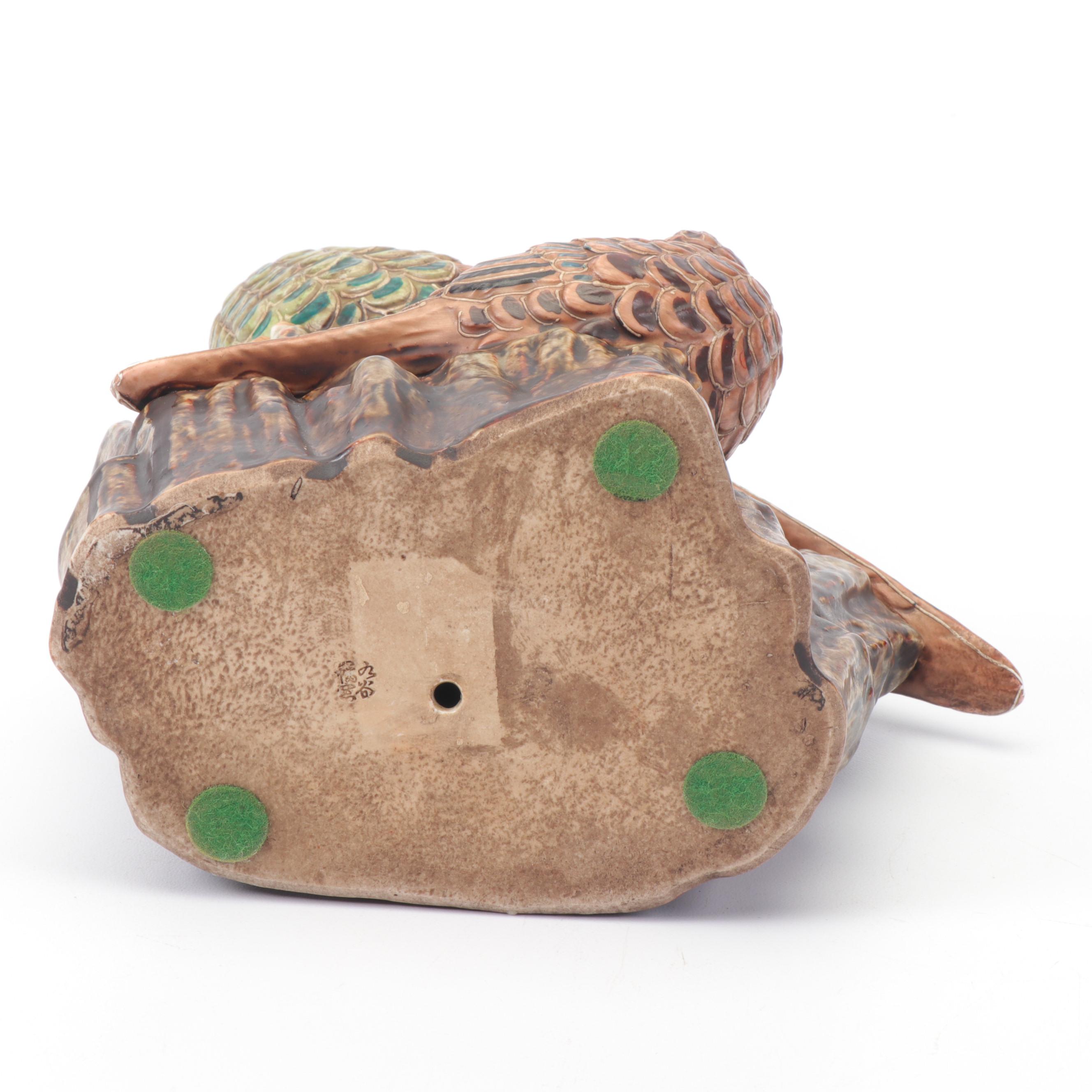 Hand-Painted Ceramic Pheasant Figurine, Vintage