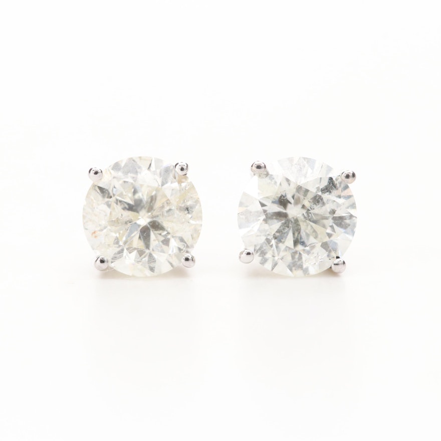 14K White Gold 1.24 CTW Diamond Stud Earrings