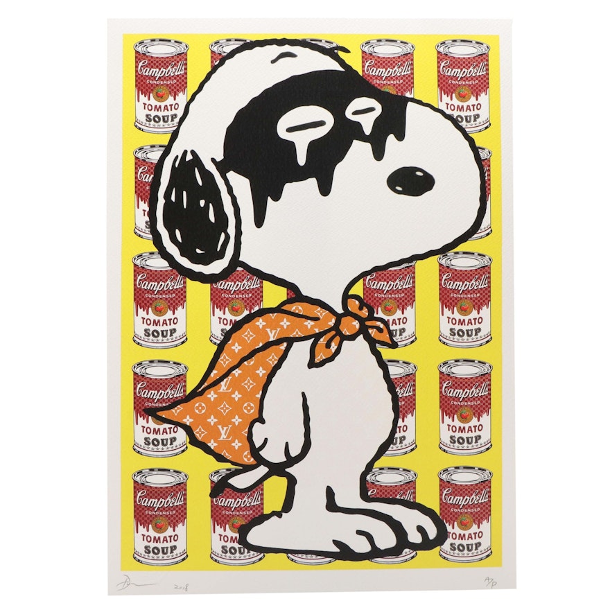 Death NYC Campbell's Soup Snoopy Offset Lithograph