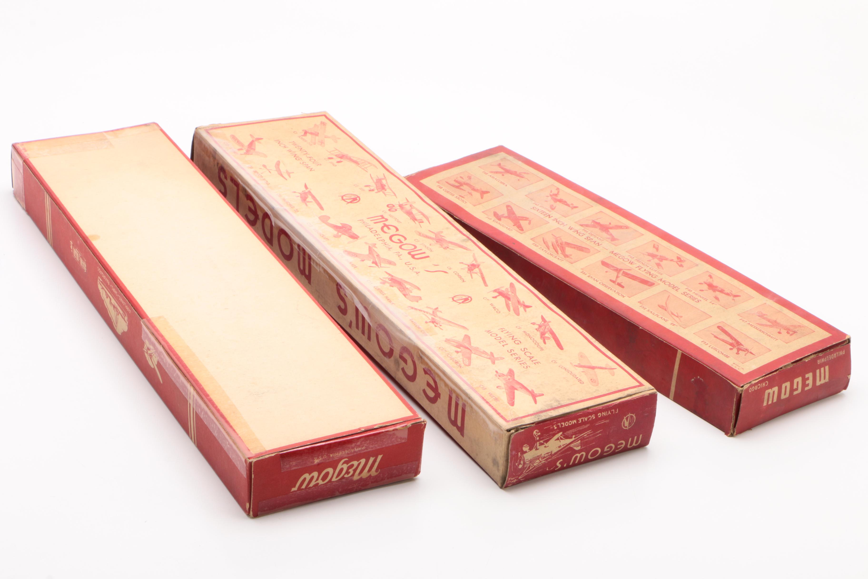 Circa 1930s Megow Model Airplanes with Blueprints