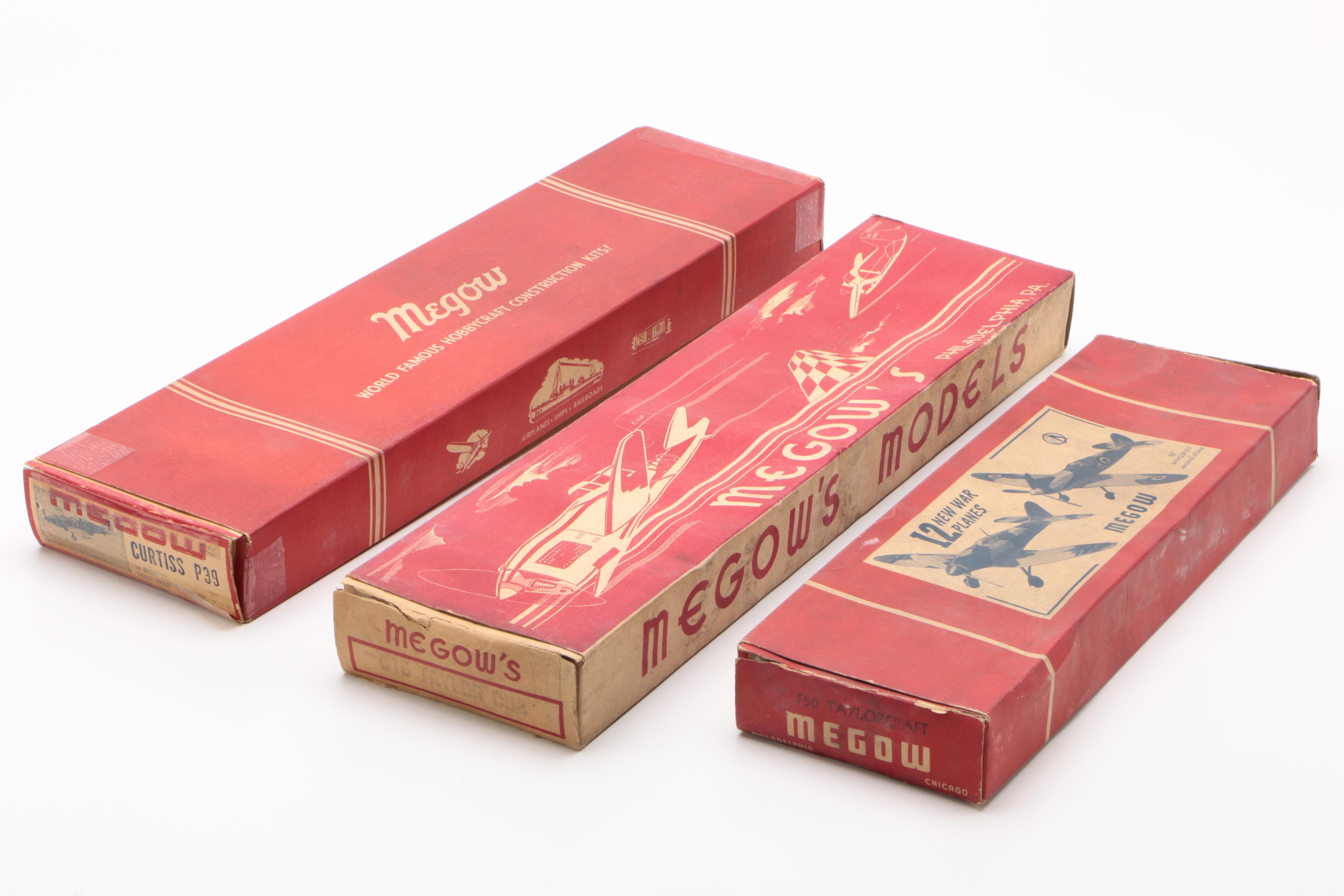 Circa 1930s Megow Model Airplanes with Blueprints