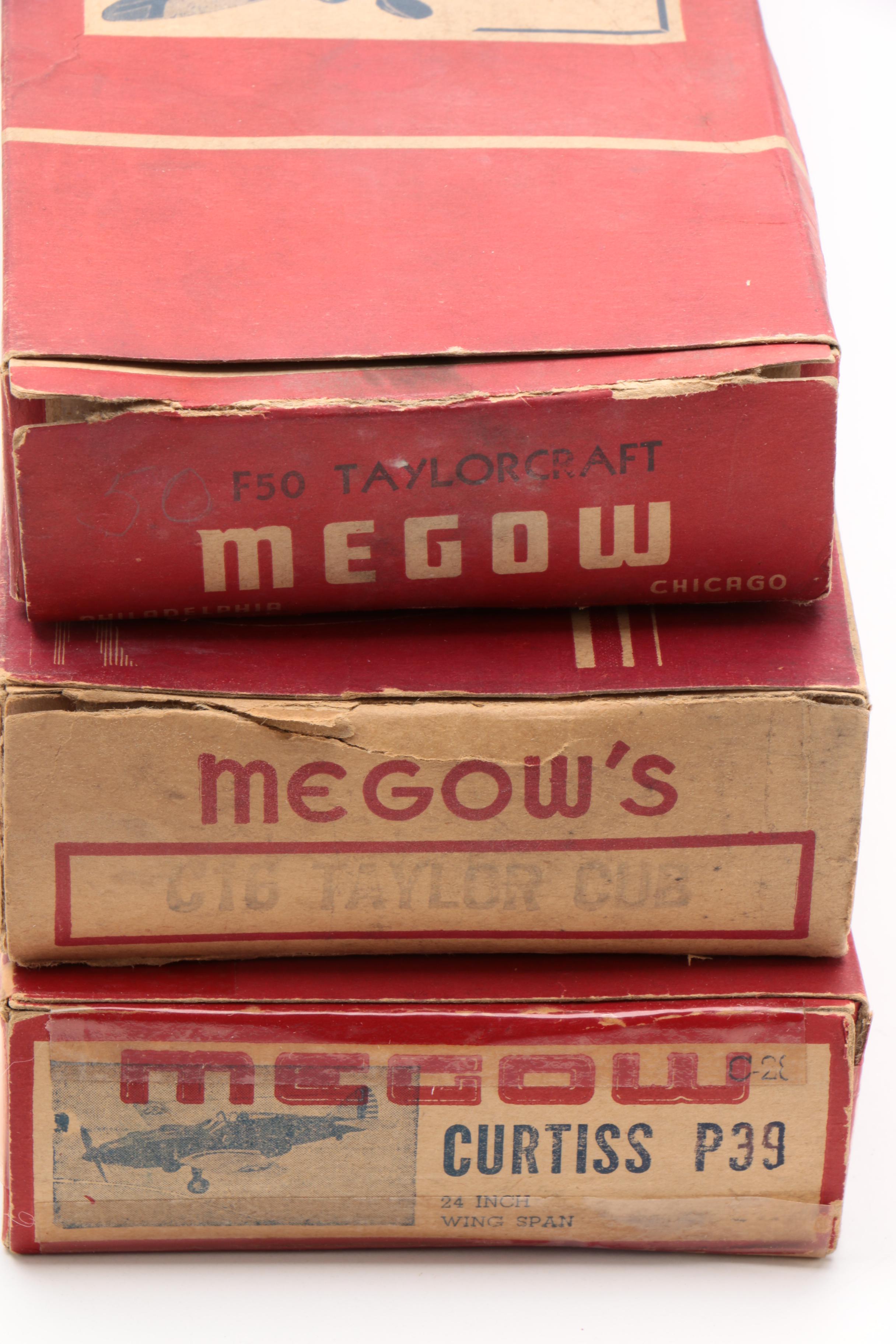 Circa 1930s Megow Model Airplanes with Blueprints
