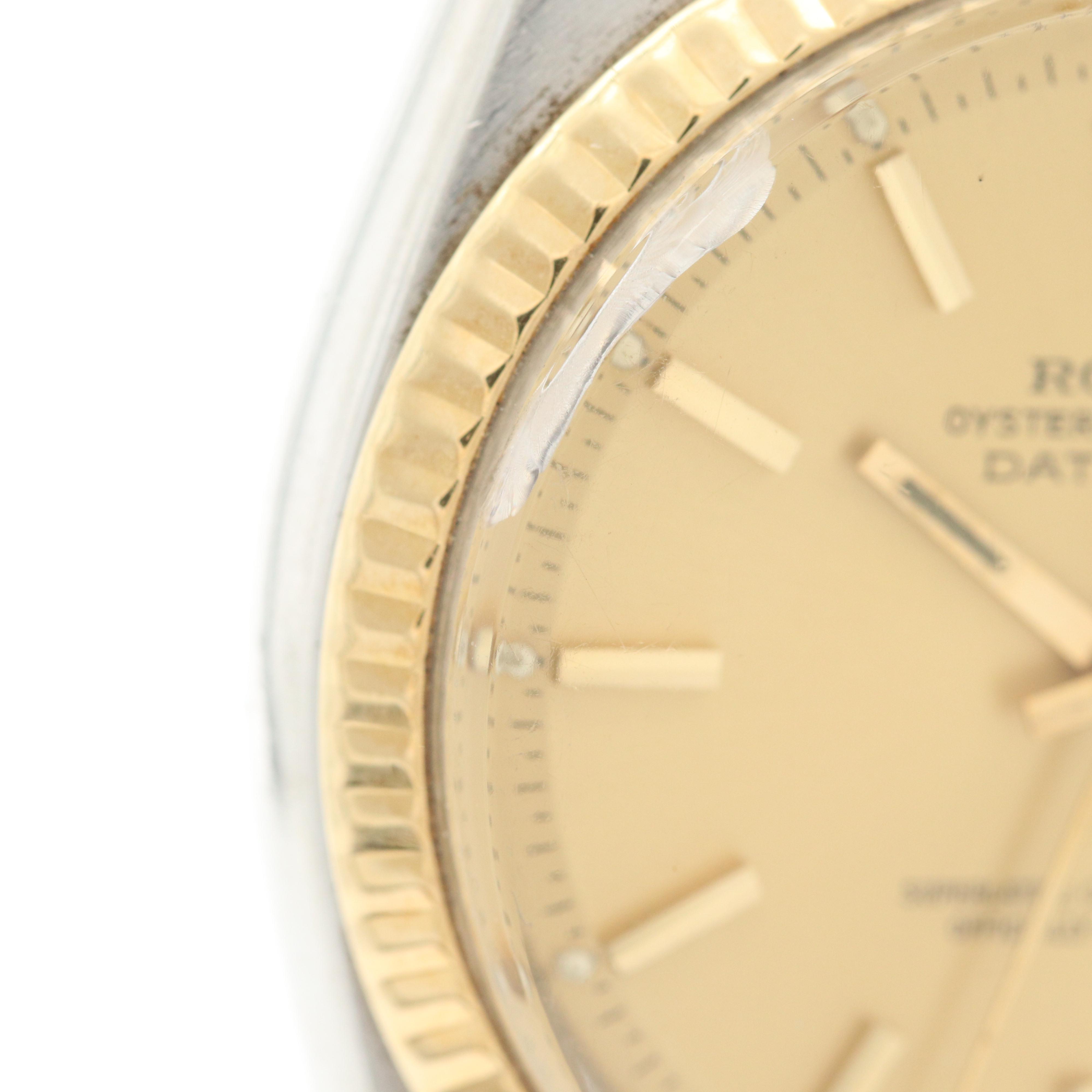 Vintage Rolex Datejust 18K Gold and Stainless Steel Watch, 1975