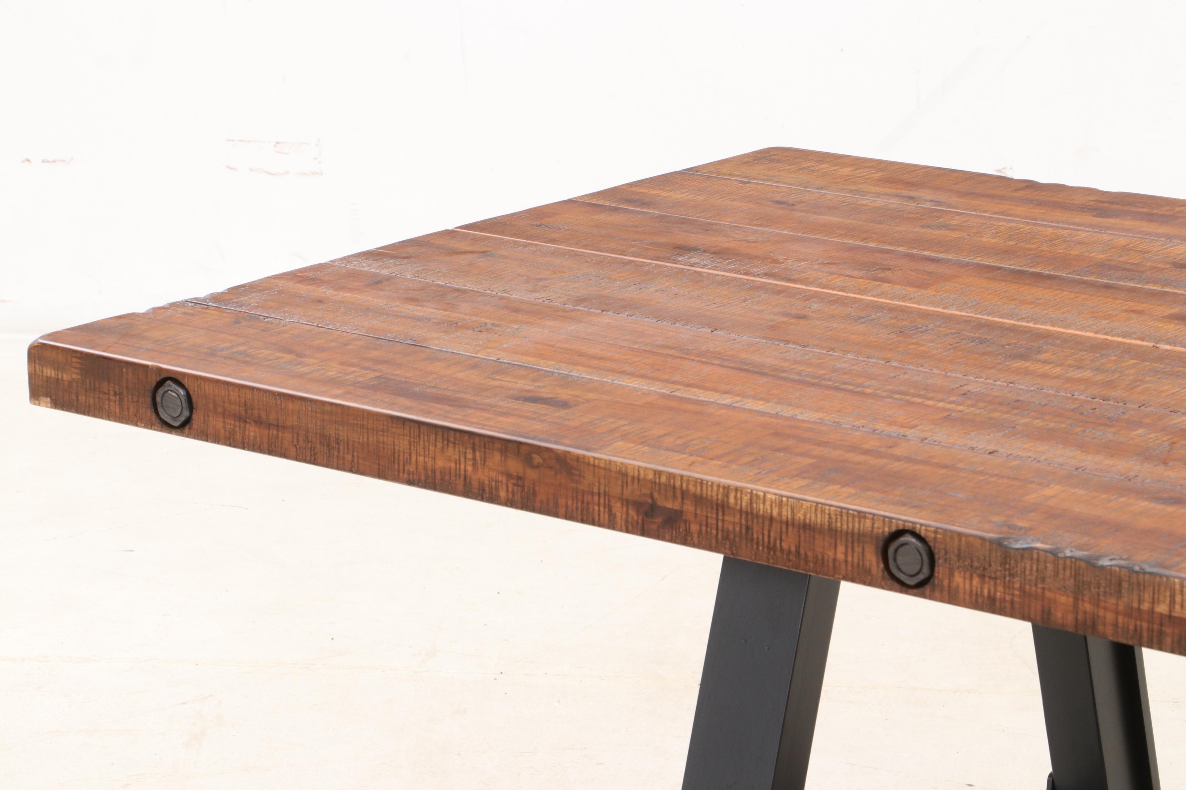Ink+Ivy "Lancaster" Walnut and Steel Industrial Style Dining Table