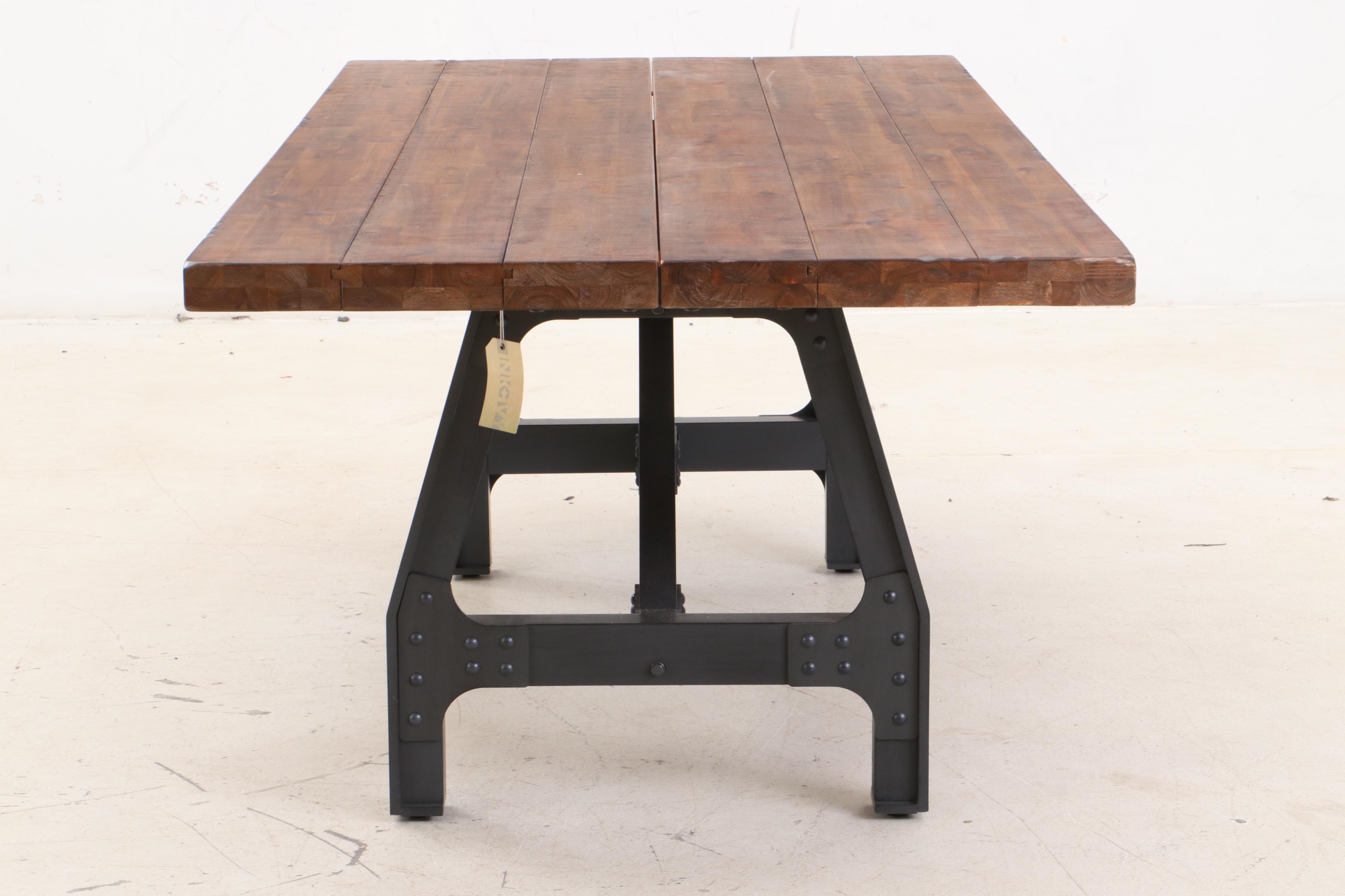 Ink+Ivy "Lancaster" Walnut and Steel Industrial Style Dining Table